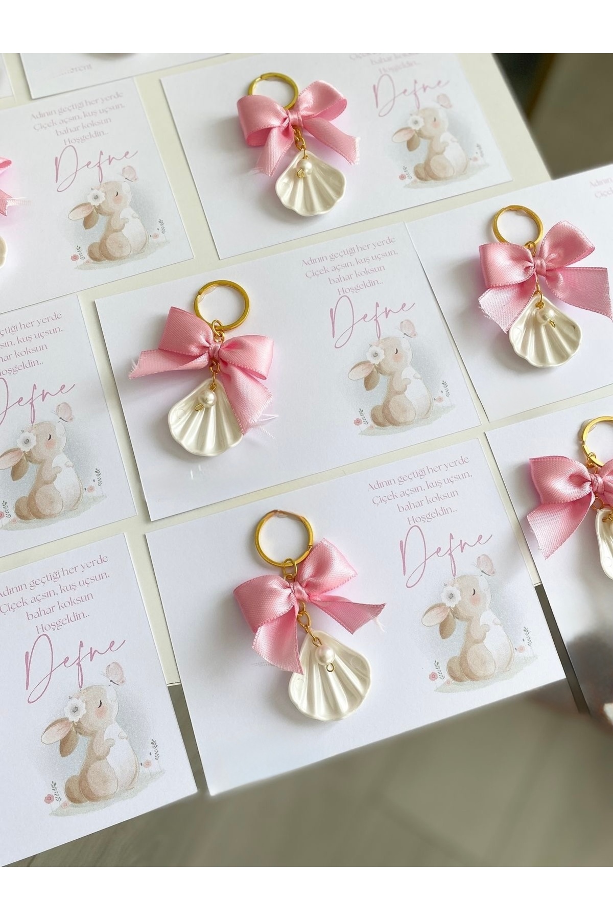 Mapel 18 Adet istiridye anahtarlık kişiye özel isimli, doğum günü, baby shower, bebek doğum hediyesi fotoğrafı 2 (önizleme)