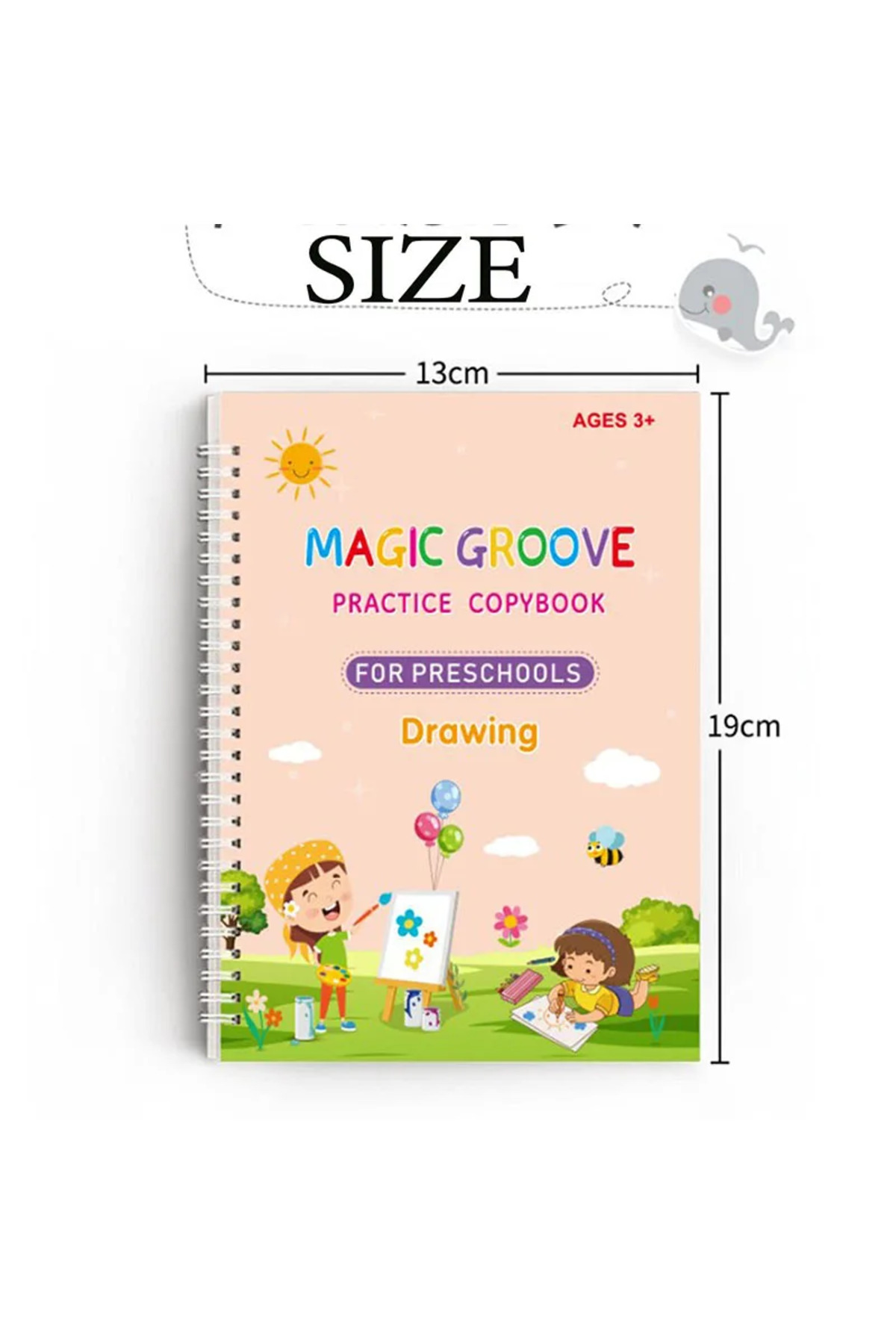 ۴ کتاب ۴ دفترچهٔ جادویی کودکان اسباب‌بازی نوشتن قابل استفاده مجدد پاک‌شدنی رایگان انگلیسی ریاضیات نقاشی کودکان