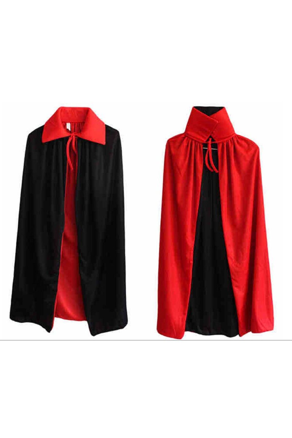 Pandoli Partidolu Çift Taraflı Yetişkin Halloween Drakula Pelerini Uzun 120 cm