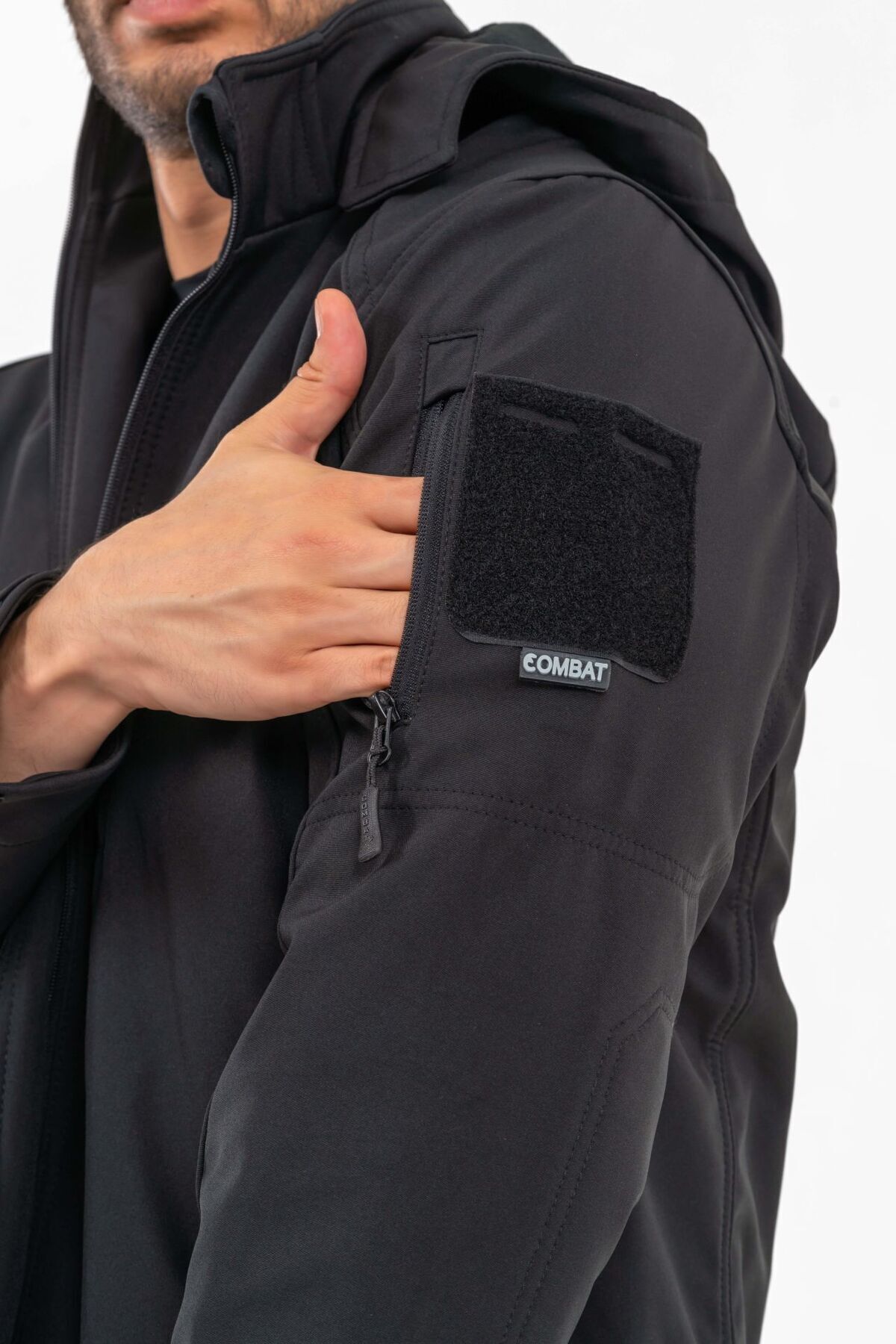 کاپشن موتورسواری تاکتیکی ضد آب و باد سافت‌ژل ضد آب و باد مخصوص فضای باز Combat Tactical -305 مشکی — مشکی Q8V5CGF81A — تصویر 4 از 8