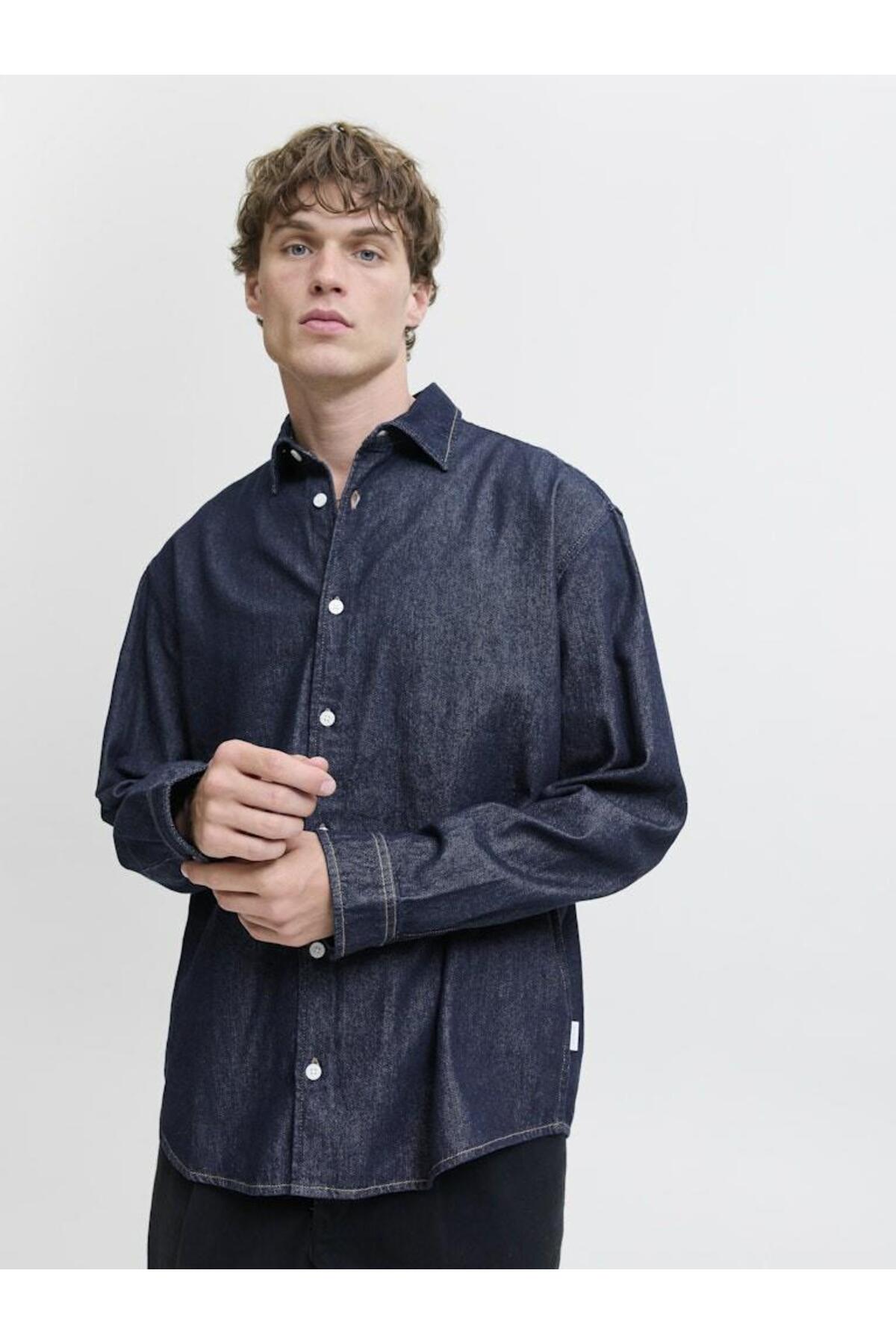 پیراهن مردانه راسته آستین بلند | جک اند جونز Jack & Jones 12282775 - تصویر 3