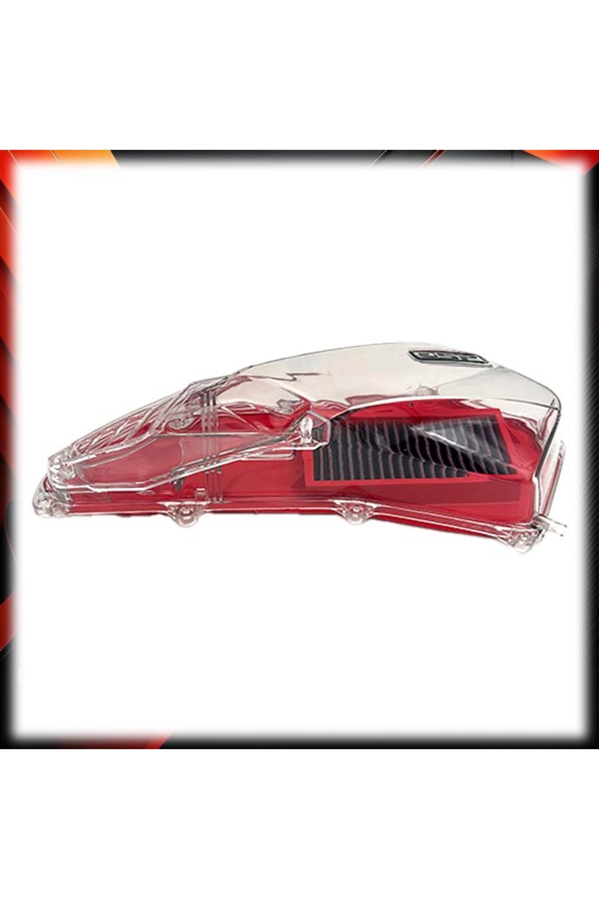 MotoExpress Honda Pcx125 2021-2024 Transparan Şeffaf Hava Filtre Kapağı Kırmızı Filtresi Set