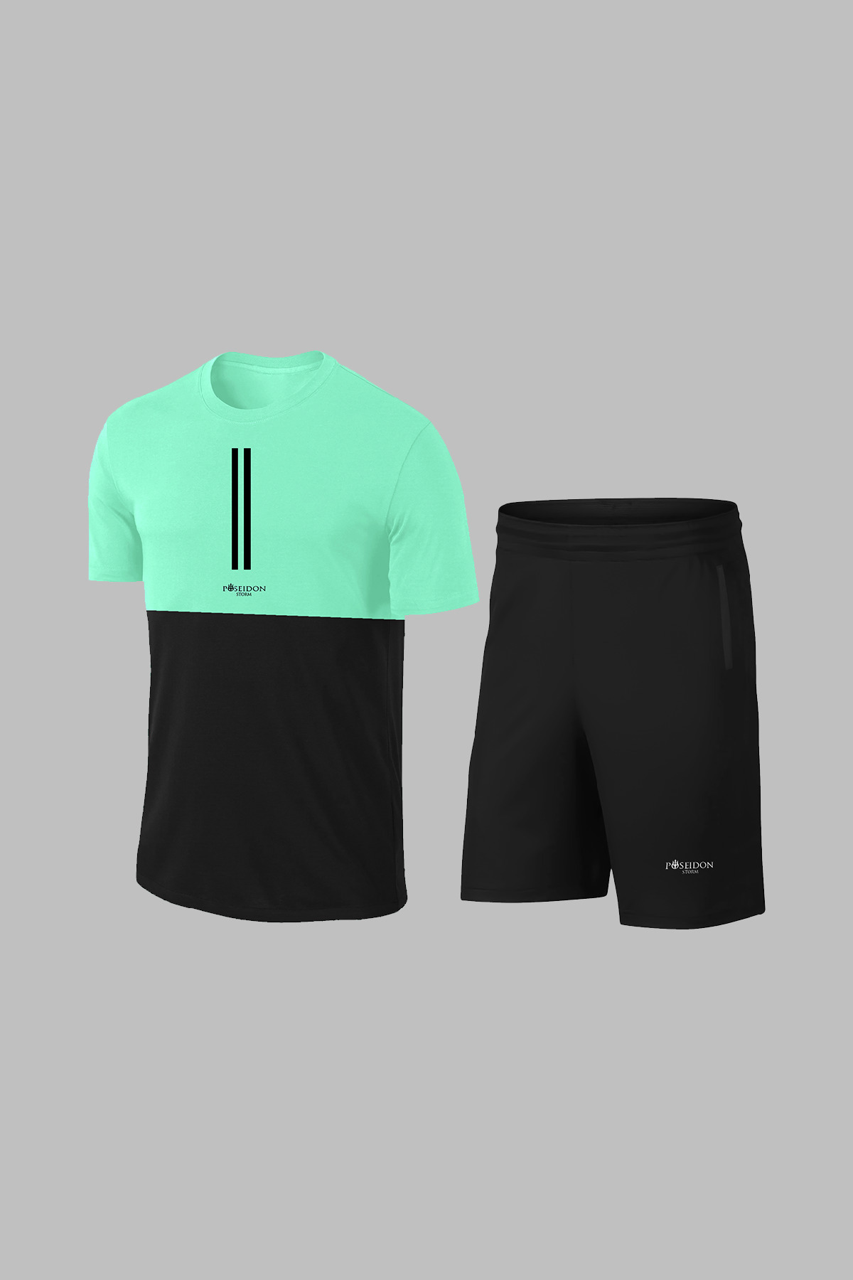 پوزایدون استورم تی‌شرت آستین کوتاه یقه گرد مردانه طرح‌دار آبی روشن، سایز کوچک تا بزرگ (سایز ۳XL)