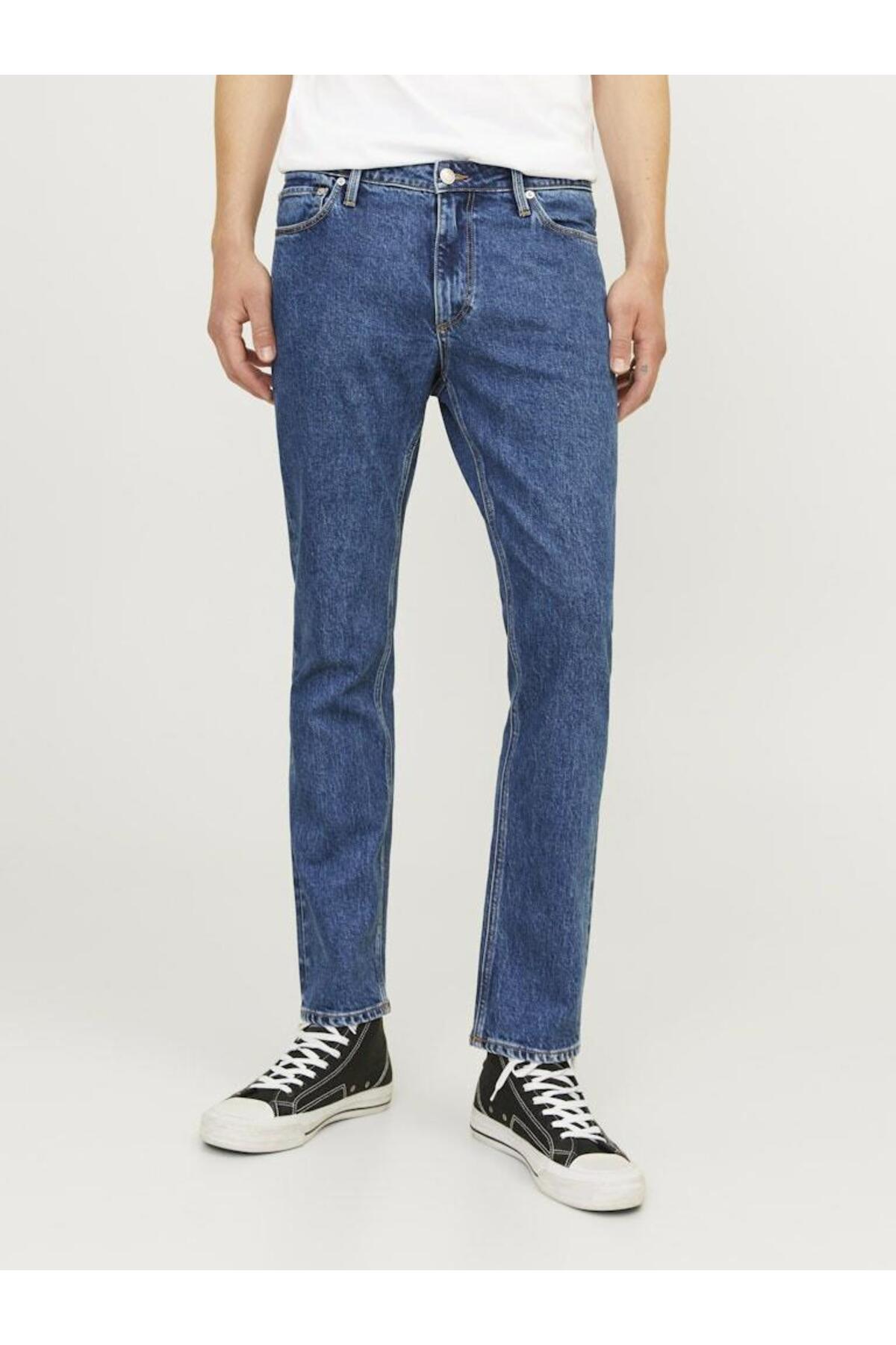 شلوار جین مردانه آبی Jjıclark Jjevan Am 495 کد 12253073 جک اند جونز شلوار جین Jack & Jones