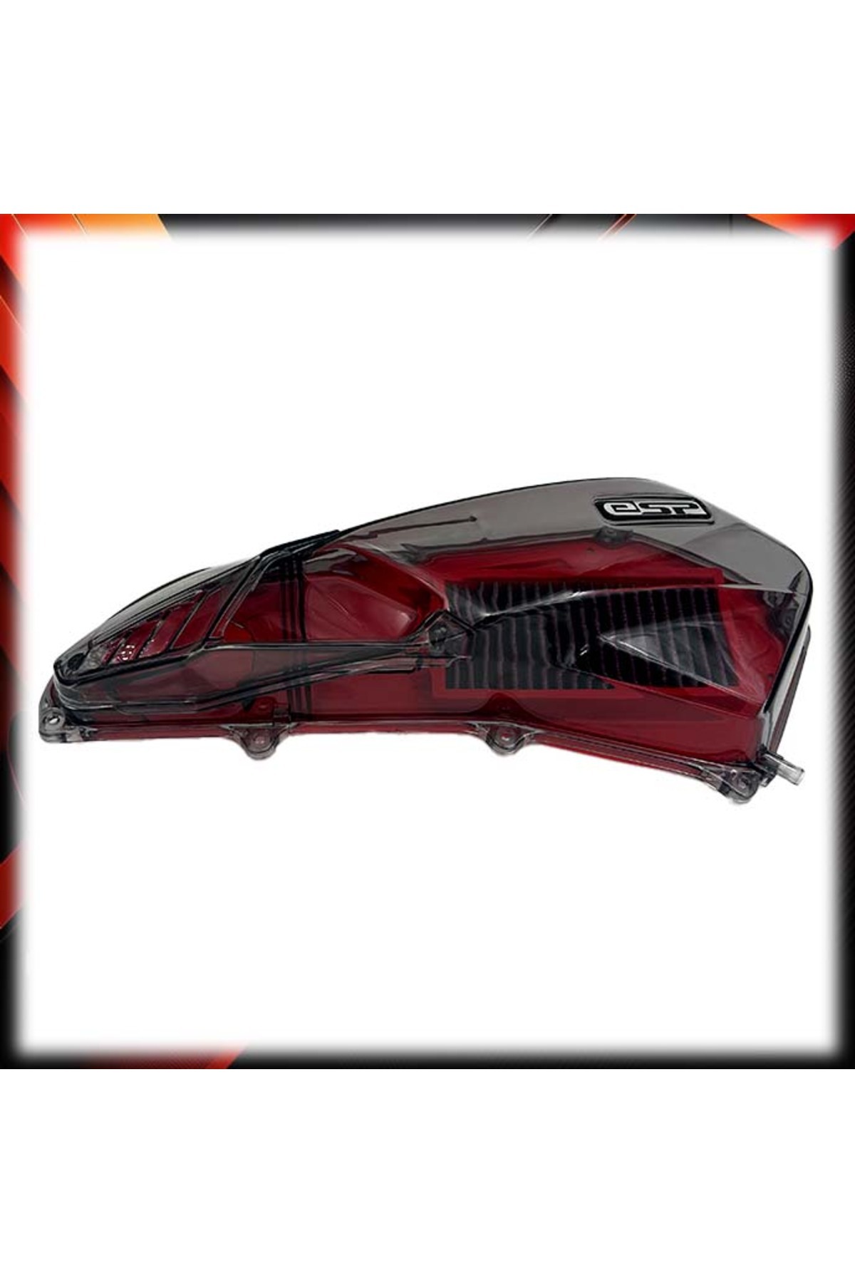 MotoExpress Honda Pcx125 2021-2024 Transparan Şeffaf Füme Hava Filtre Kapağı Kırmızı Filtresi Set