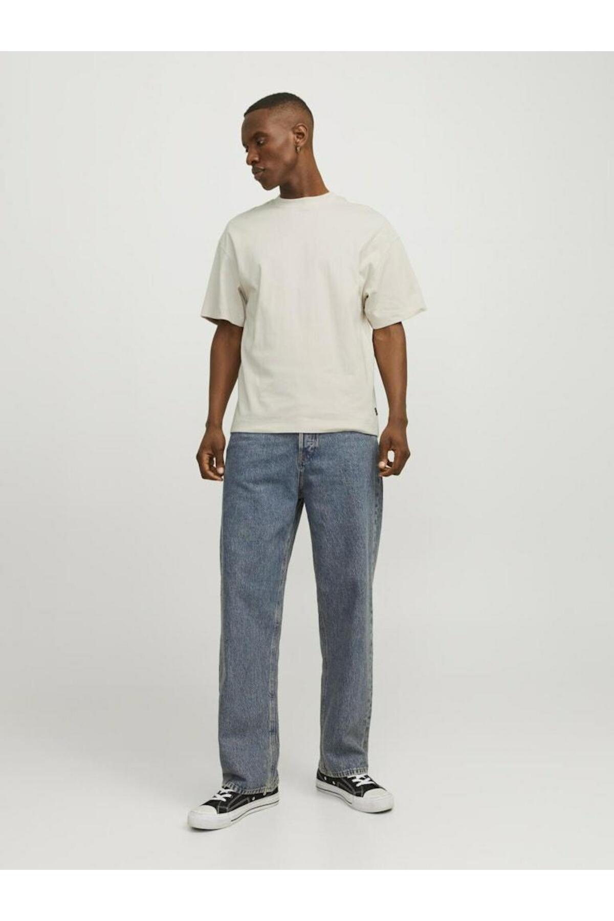 تیشرت مردانه راسته آستین کوتاه | جک اند جونز Jack & Jones 12254412-Moonbeam - تصویر 5