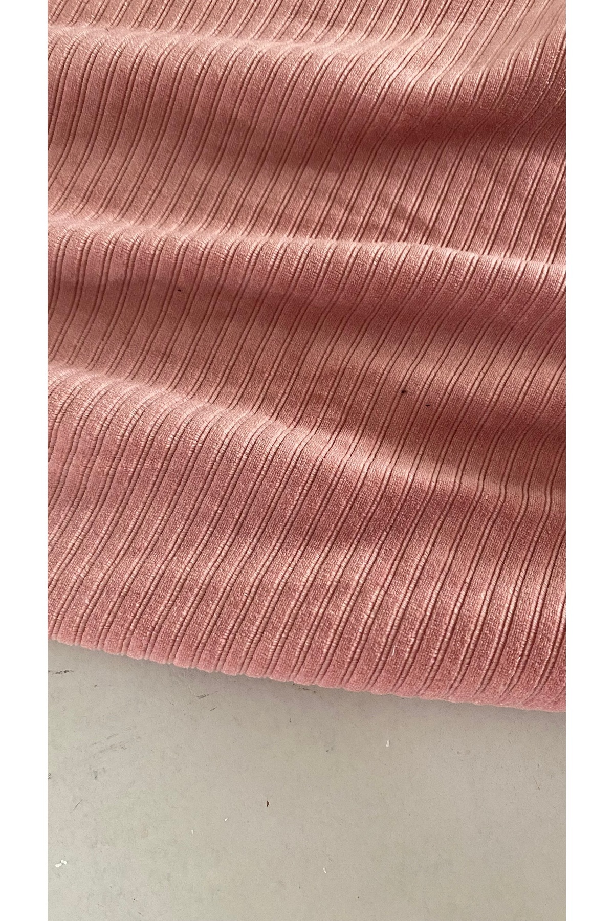Butik Babadağ kumaş pamuklu likralı soft pembe kadife kumaş
