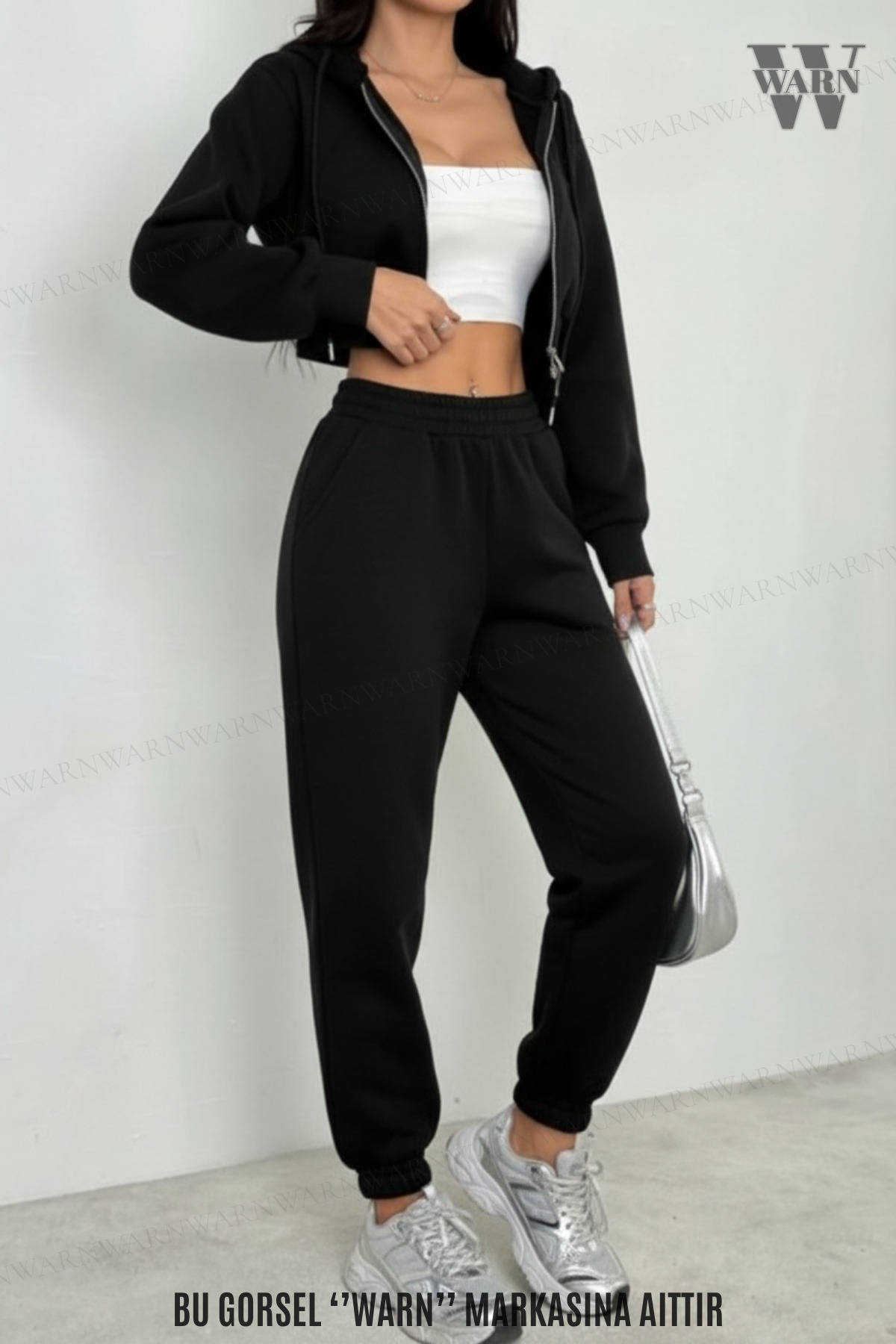 warn Дамски ежедневни панталони за джогинг с еластична талия, 2-слоен дебел плат, сезонни/зимни