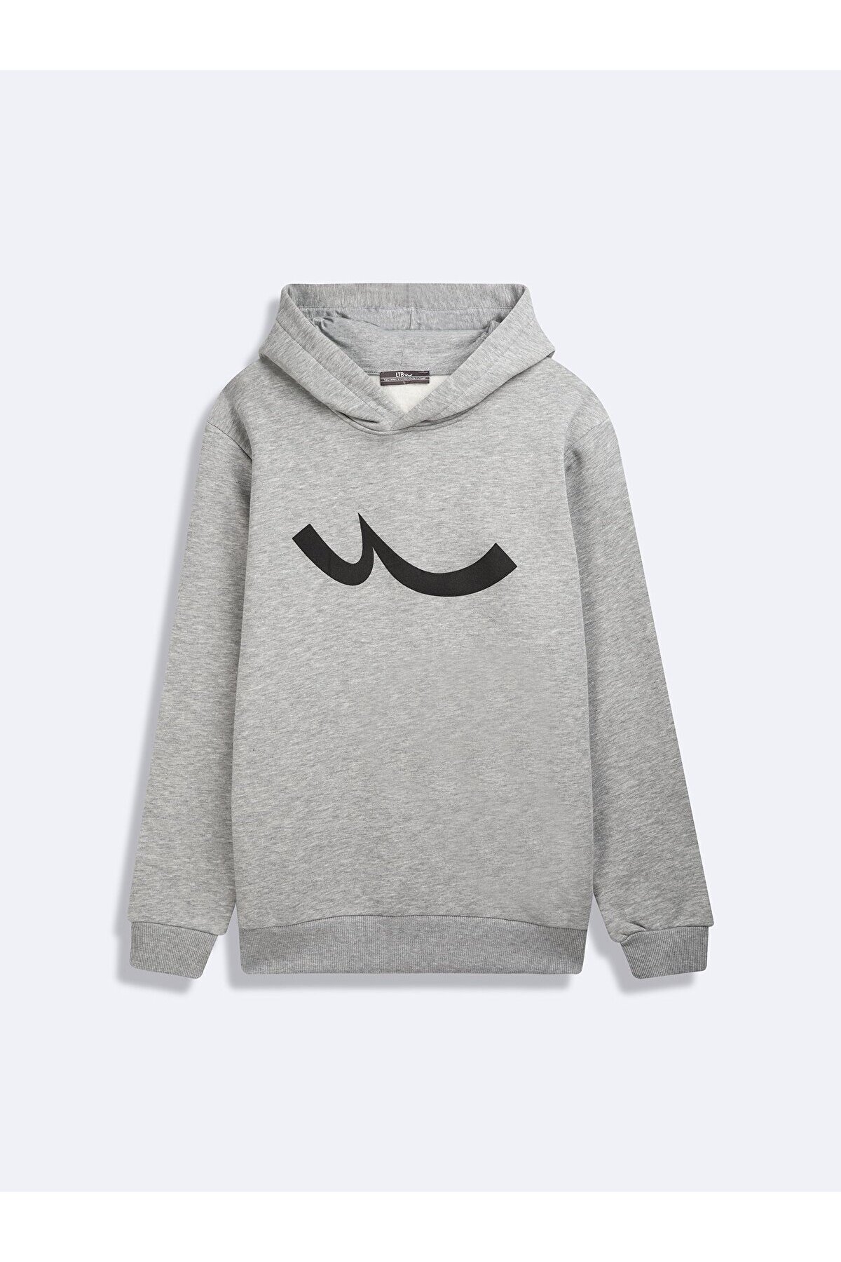 Ltb  Kapüşonlu Sıgn Baskılı Uzun Kollu Gri Sweatshırt - Görsel 2