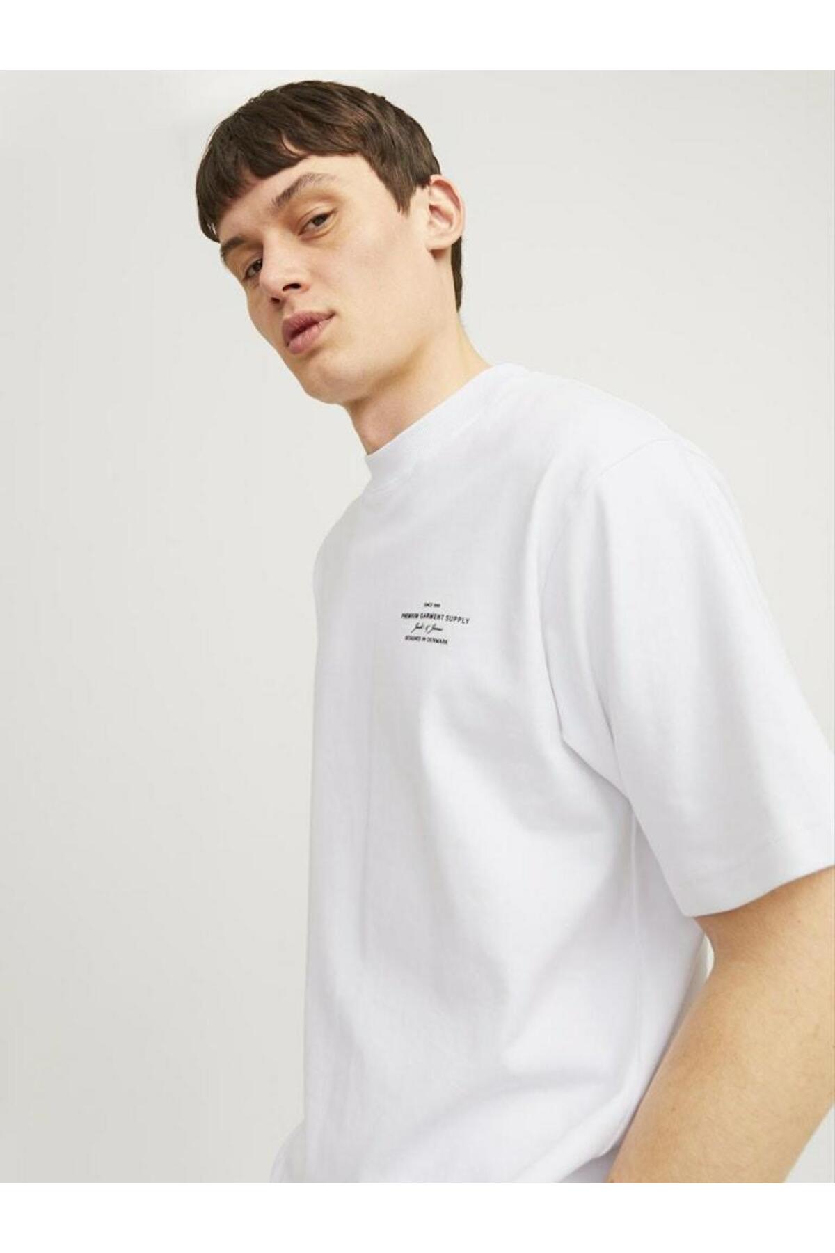 تیشرت مردانه راسته آستین کوتاه | جک اند جونز Jack & Jones 12259357-Bright Whi - تصویر 4