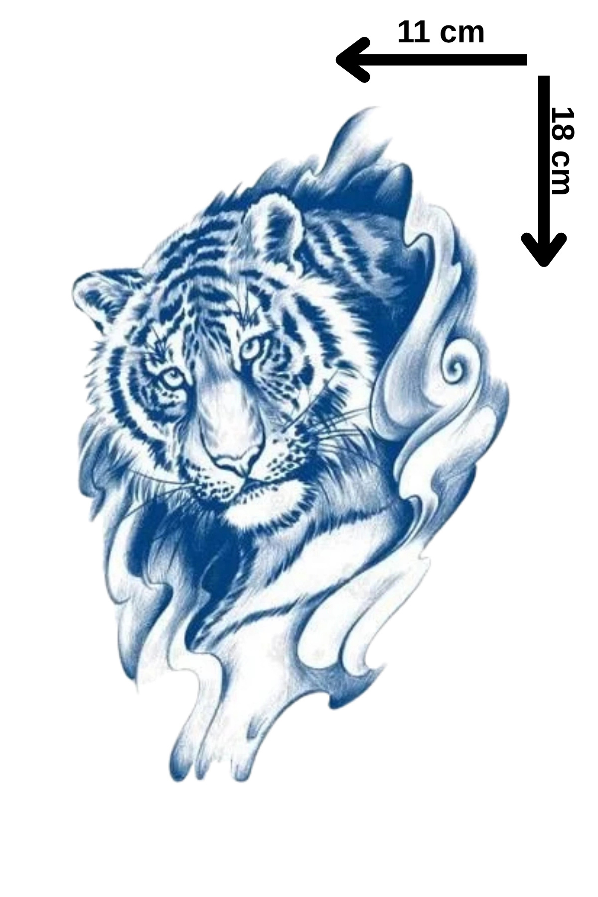 Barly 30 Gün / 1 Ay Kalıcı Kaplan Figürlü 12 Saat Sonra Kararan Geçici Dövme Tattoo