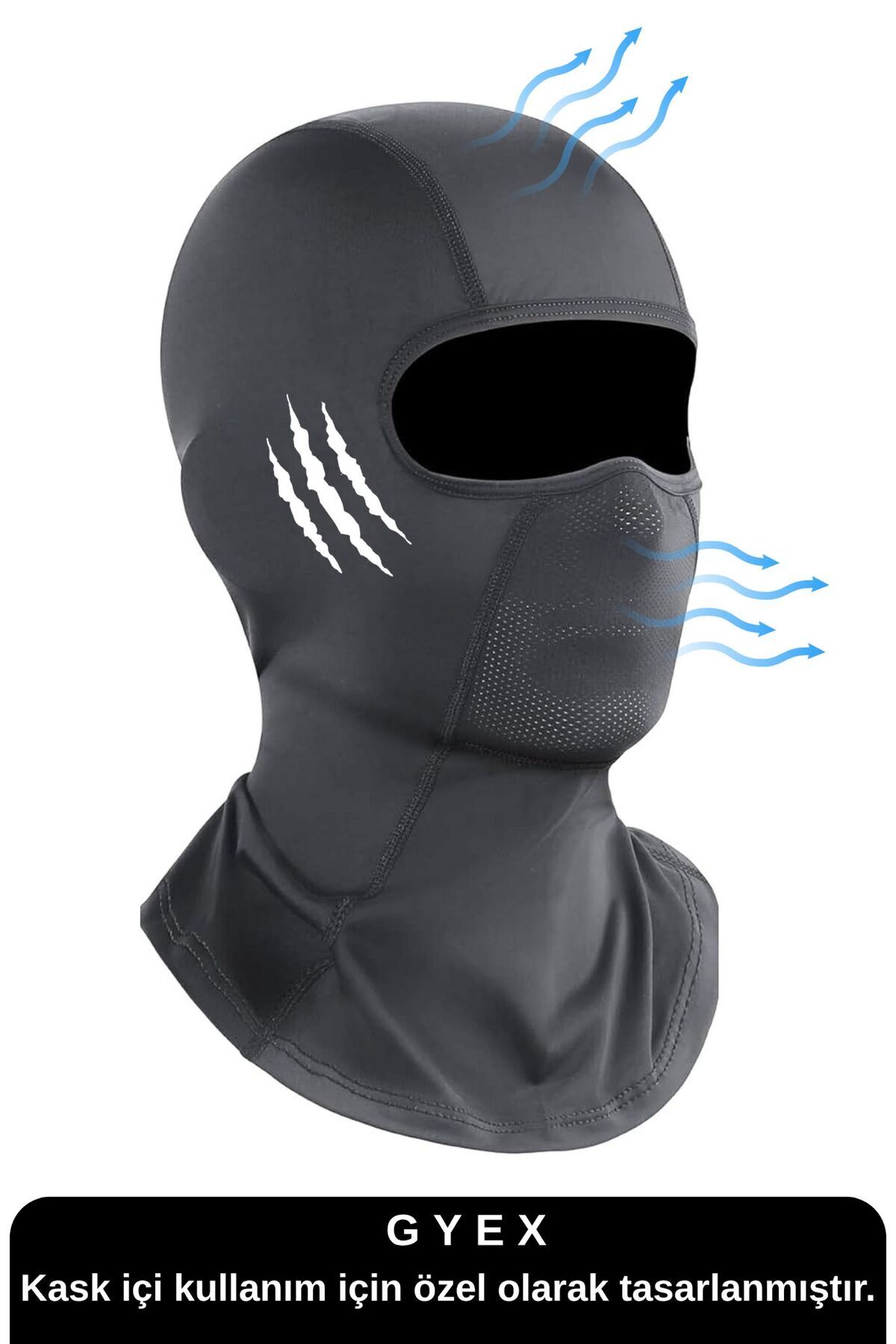 GYES Motorcu Siyah Ninja Maskesi Termal Kar Yüz Maskesi Balaklava Pamuklu Unisex pençe baskılı