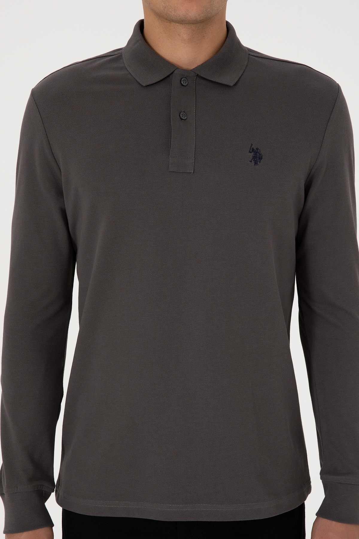 سویشرت مردانه طوسی یقه پولو فیت معمولی U.S. Polo Assn. — 6