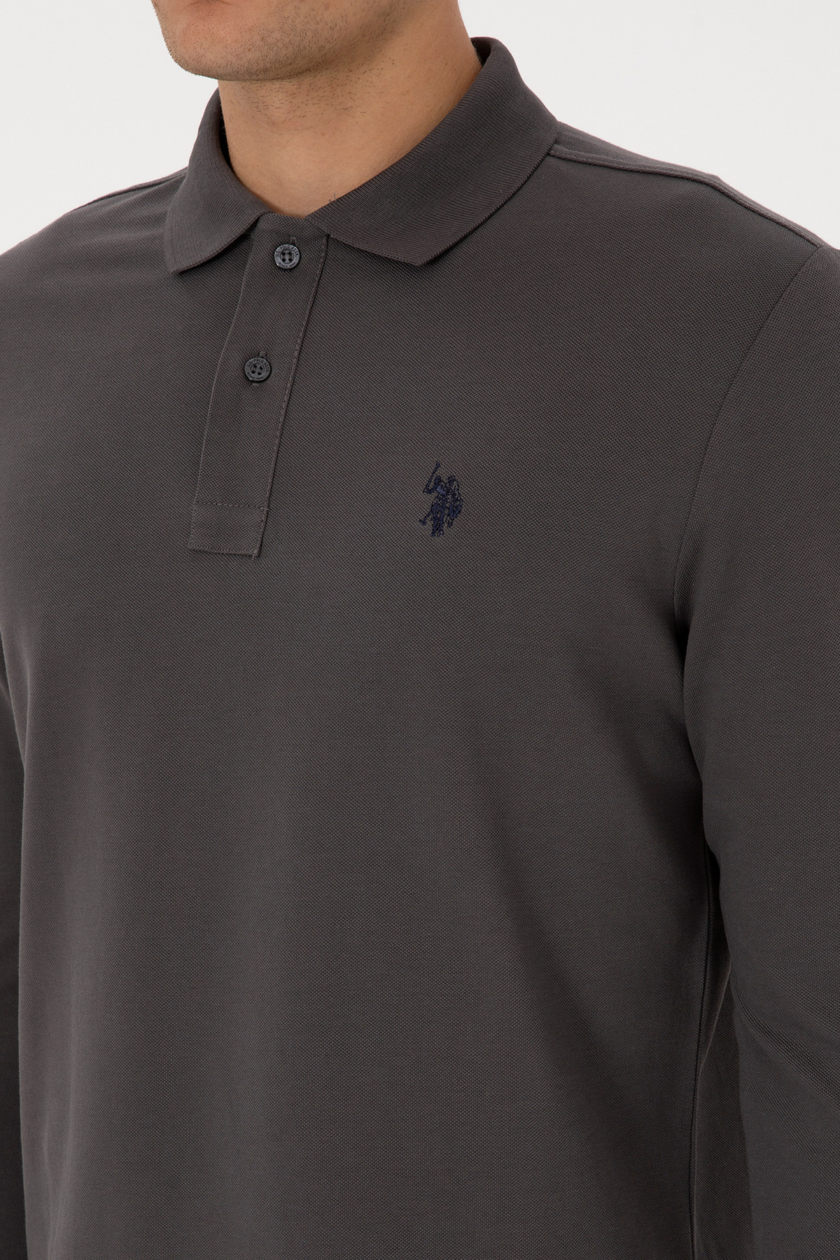 سویشرت مردانه طوسی یقه پولو فیت معمولی U.S. Polo Assn. — 7