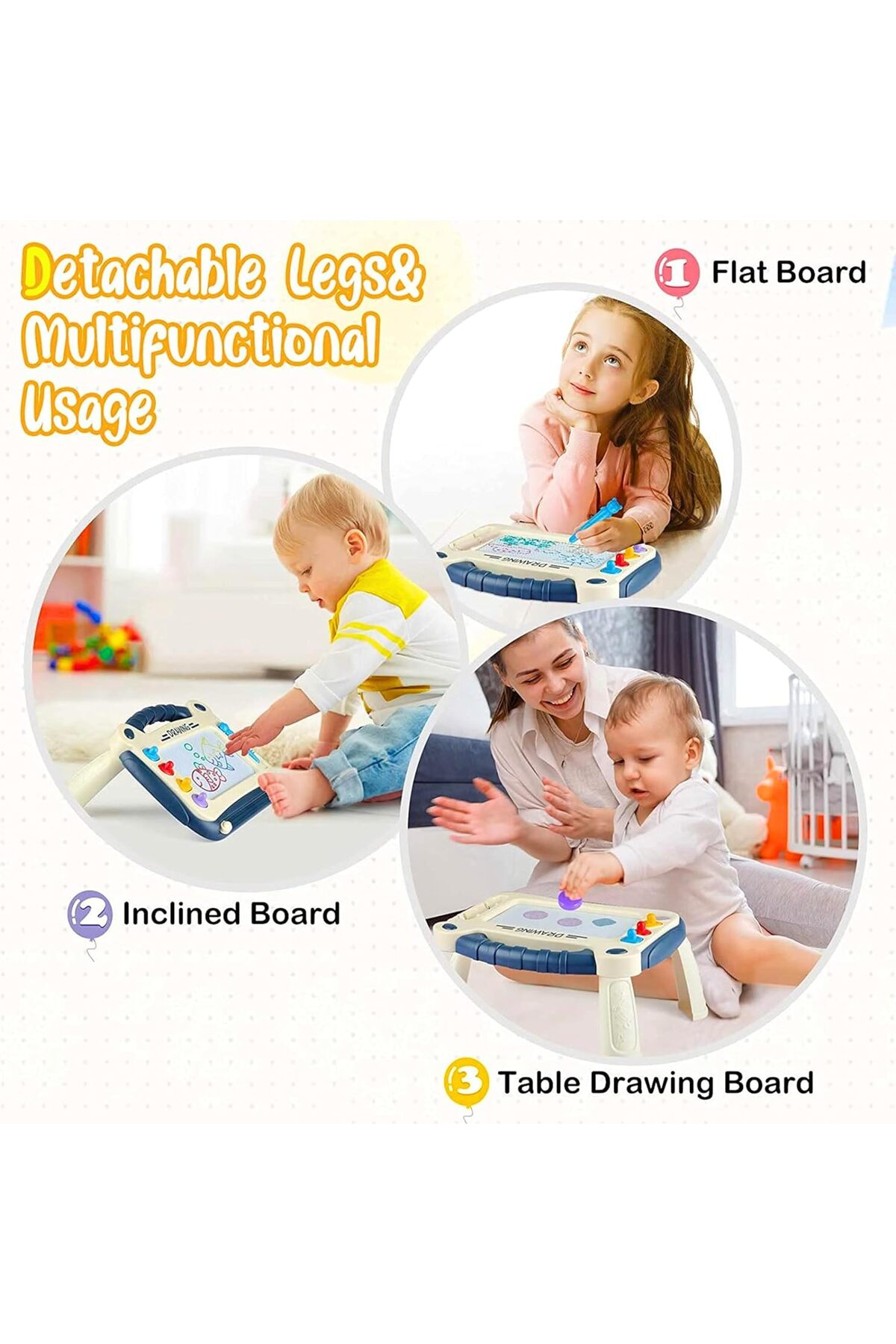 تخته طراحی مغناطیسی برای کودکان – پد طراحی آموزشی برای اسباب‌بازی کودکان ۱ تا ۲ ساله