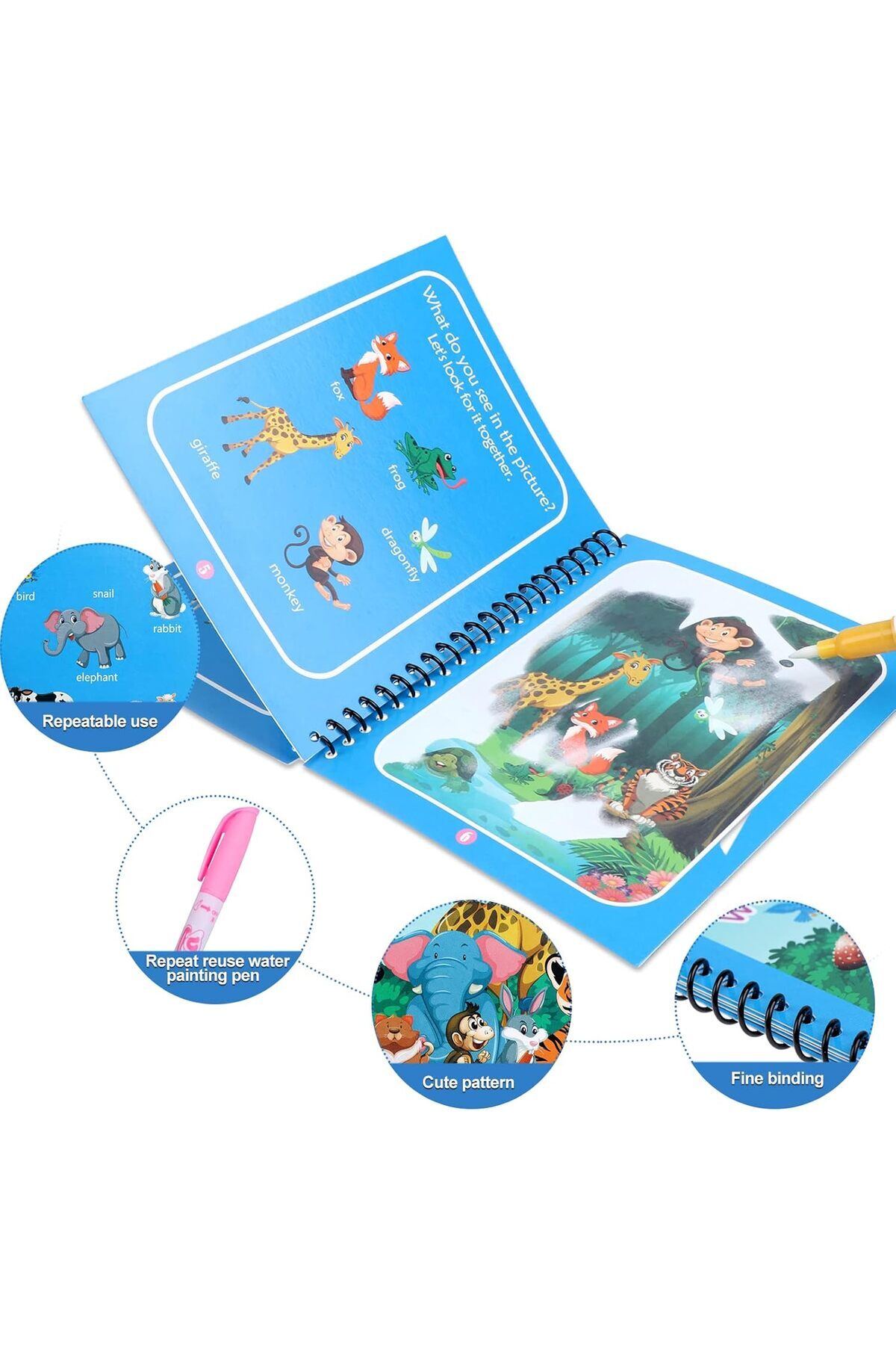 کتاب رنگآمیزی جادویی آب ۶ تکه، کتابهای نقاشی جادویی با قلم آب، کتابهای رنگآمیزی بدون بههمریختگی