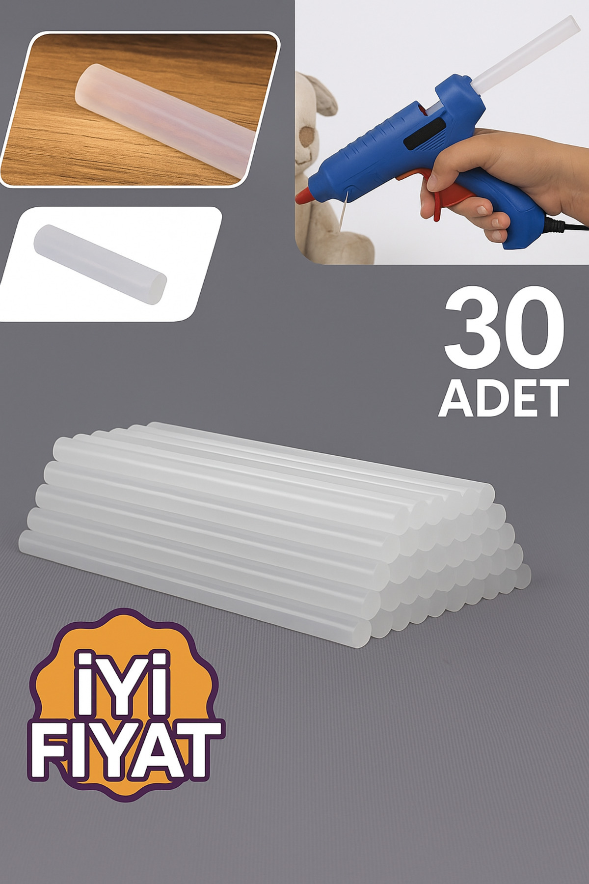 REYYEN 30 Adet Kalın Sıcak Silikon Mum Silikon Şeffaf