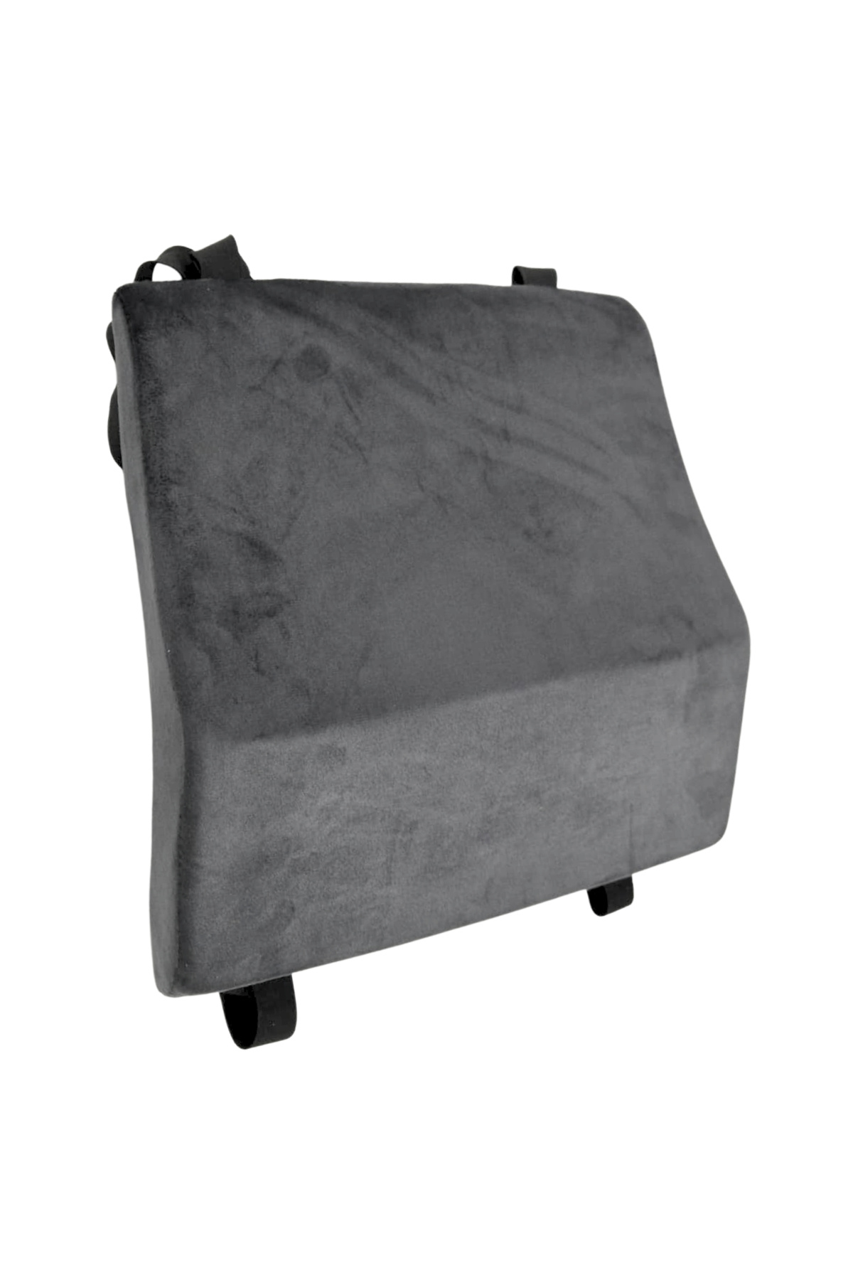 XMAX BELYA Koltuk ve Araç Bel Yastığı Kadife Kumaş Terletmez Yumuşak Dokulu Klipsli Koyu Gri