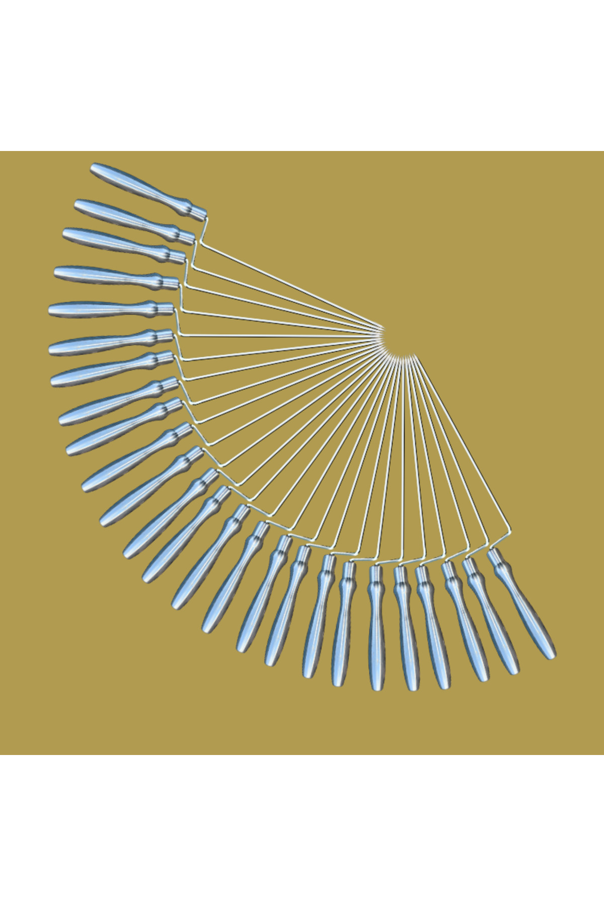Endüstriyel Kişiye Özel 25 Adet Alüminyum Saplı 304 Krom Cağ Kebap Şişi – Sağlam Ve Uzun Ömürlü