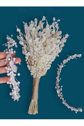 Ütopik çiçek Sedefli taç gelin buketi gelin çiçeği