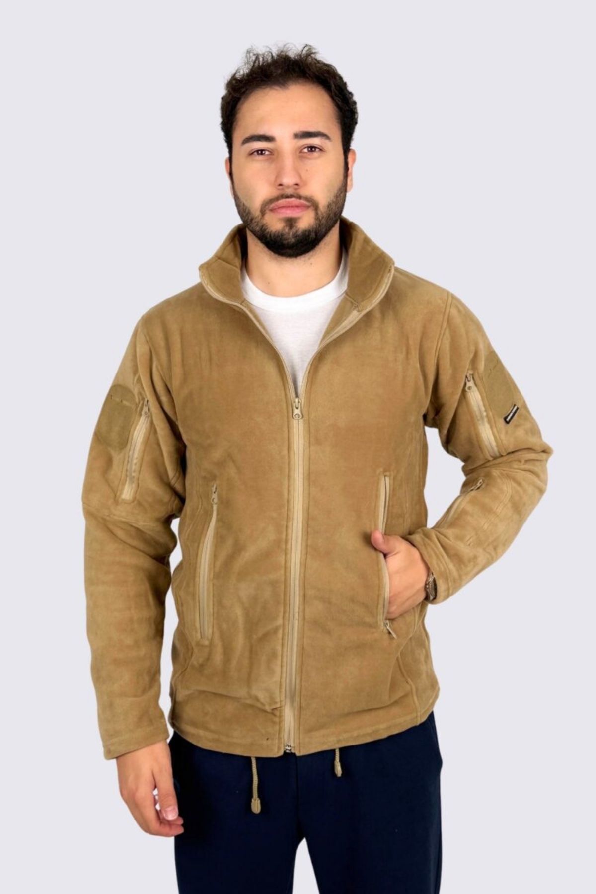 Askeri Polar - 5 Cepli Taktik Polar - Erkek Outdoor Polar — بژ ASKPOLAR1 — تصویر 3 از 6