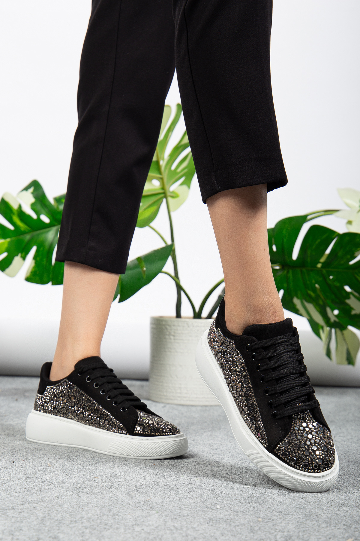 tayyarshoes  mila taşlı spor aykkabı günlük kulanıma rahat - Görsel 3