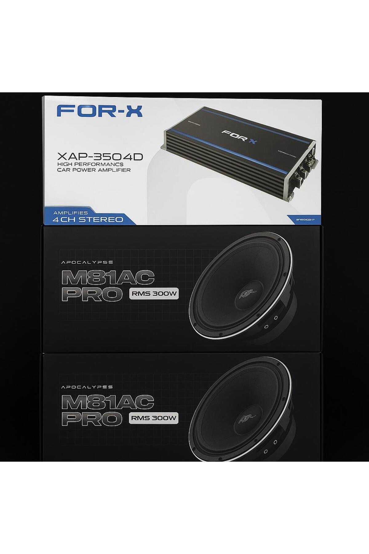 apocalypseforxtakım Profesyonel Paket Ses Sistemi 2 Takım Apocalypse 81AC PRO - 350.4 Amfi