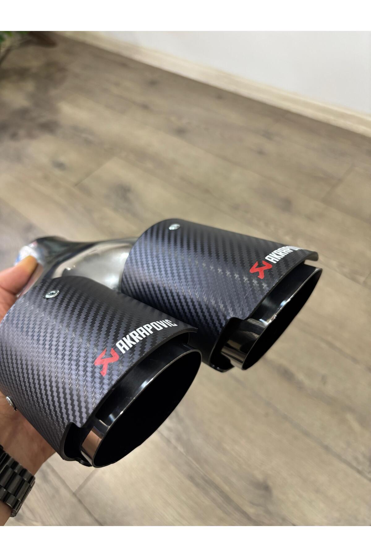 Defne Egzoz Akrapoviç Egzoz Ucu 90 mm Her Araca Uyumlu Sağ Sol Set Krom Kaplama Egzos Ucu 90 Lık