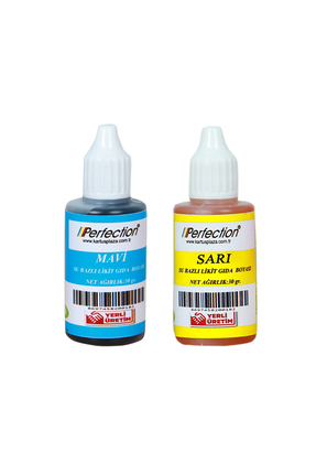 Perfection CHEF 2'li Sıvı Su Bazlı Likit Gıda Boyası Mavi Sarı 2 X 30 gr.