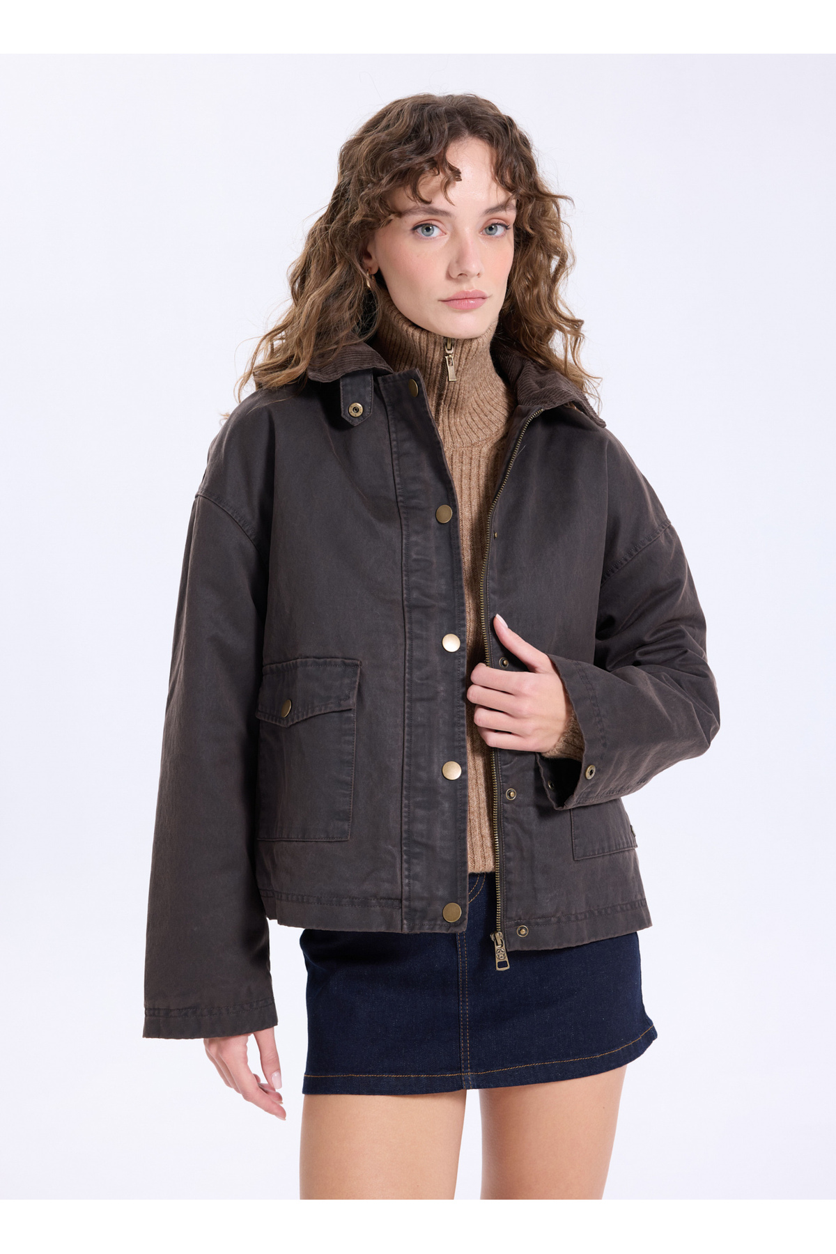 Jeep  Kahve Kadın Mont J5WL-MNT7152 - Görsel 3