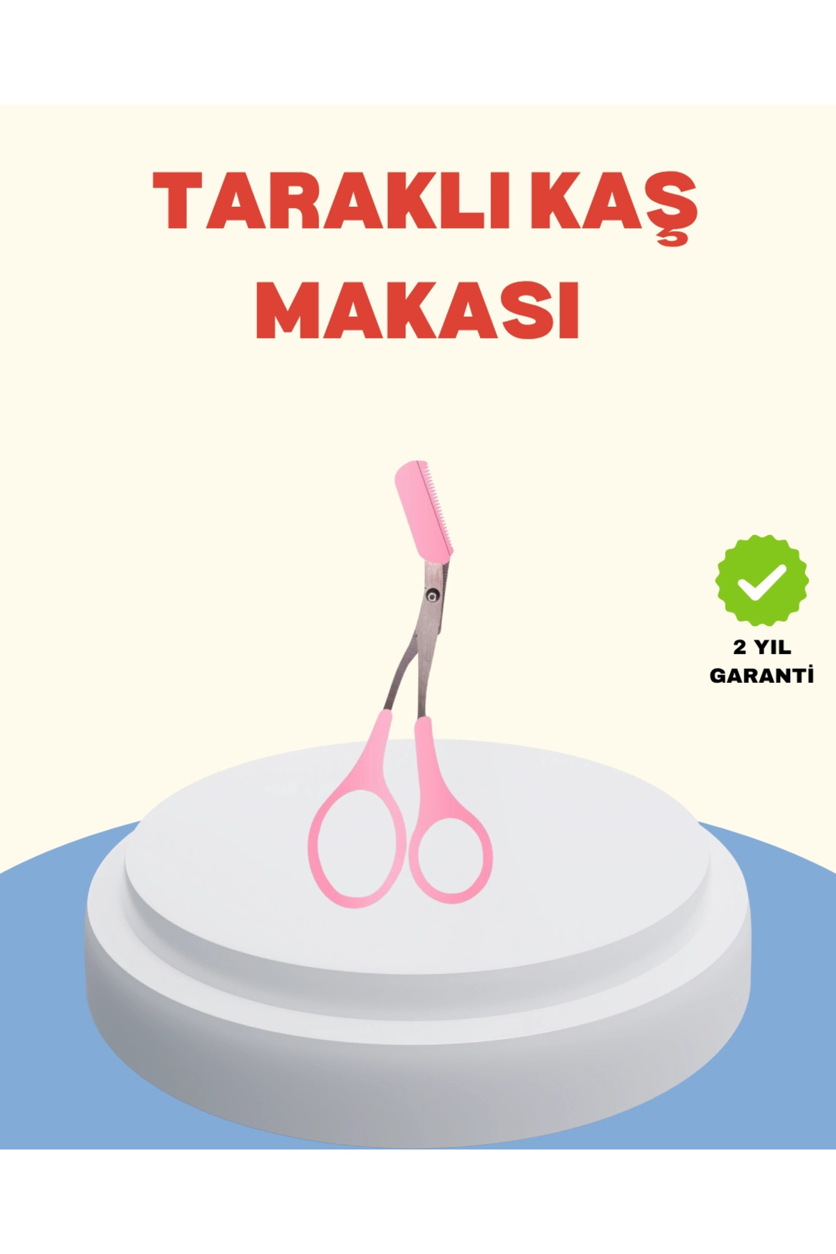 CANSA Profesyonel Taraklı Kaş Makası – Evde ve Salon Kullanımına Uygun