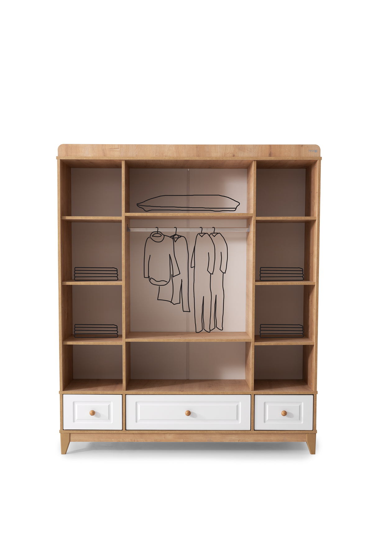 Cozibo Strada 4 Kapılı Dolap, Bebek ve Genç Odası Dolap fotoğrafı 2 (önizleme)