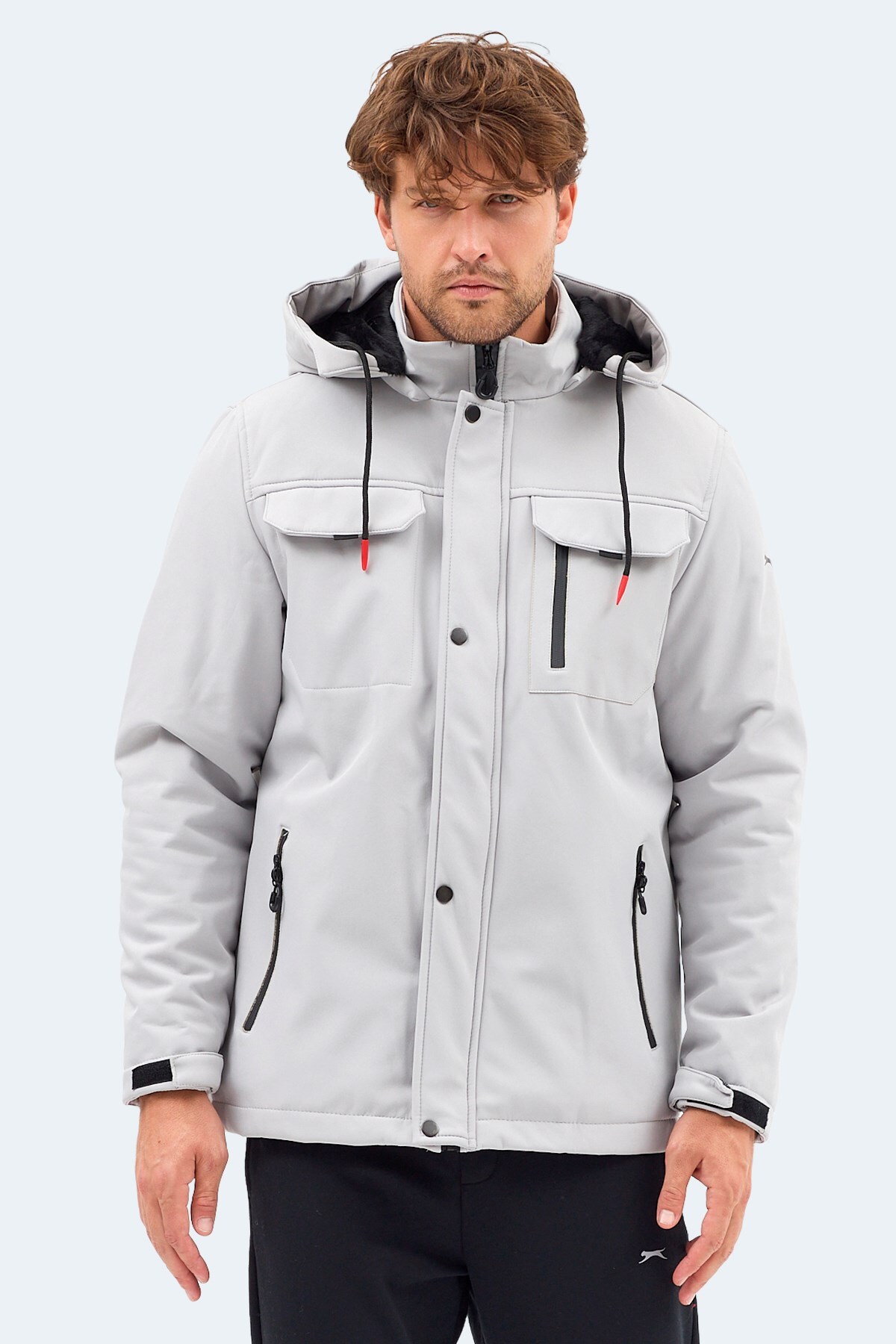 کاپشن و پالتوی مردانه مقاوم در برابر آب GLEAM Stone Grey اسلازنگر کاپشن اسپرت Slazenger