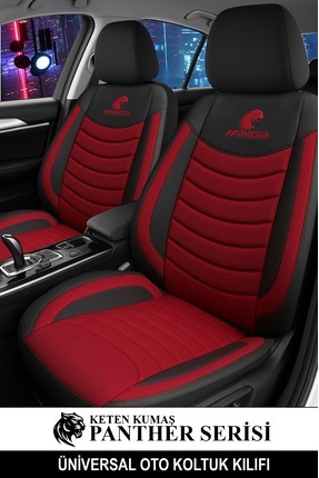 GM-DESIGN Panther Serisi Keten Kumaş Üniversal Oto Koltuk Kılıfı - 5 Koltuk T...
