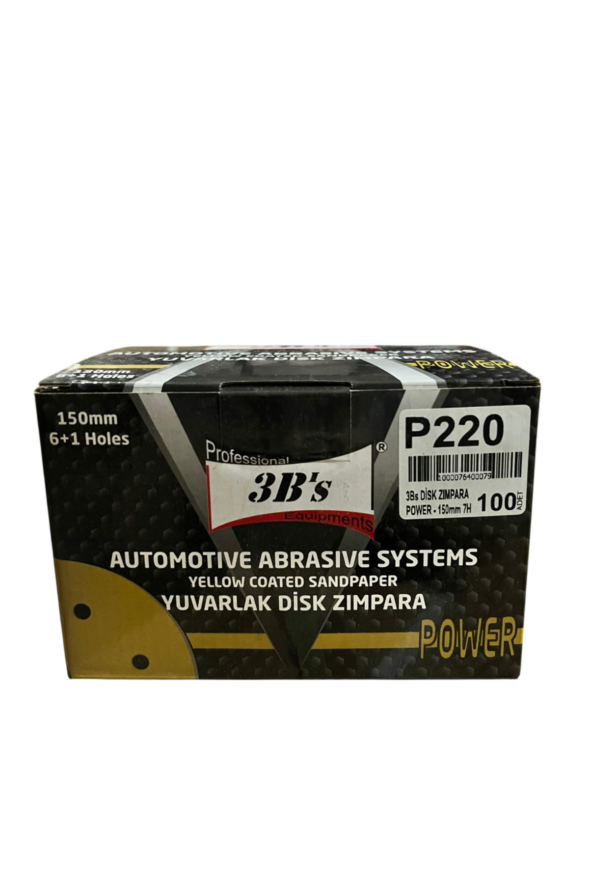 3B's yuvarlak disk zımpara p220 (100'lü)