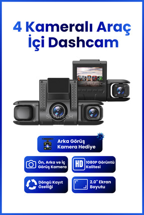 SEYUTECH Araç İçi Hd Kamera 4 Kameralı Wifi Özellikli 1080P Full Hd Gece Görü...
