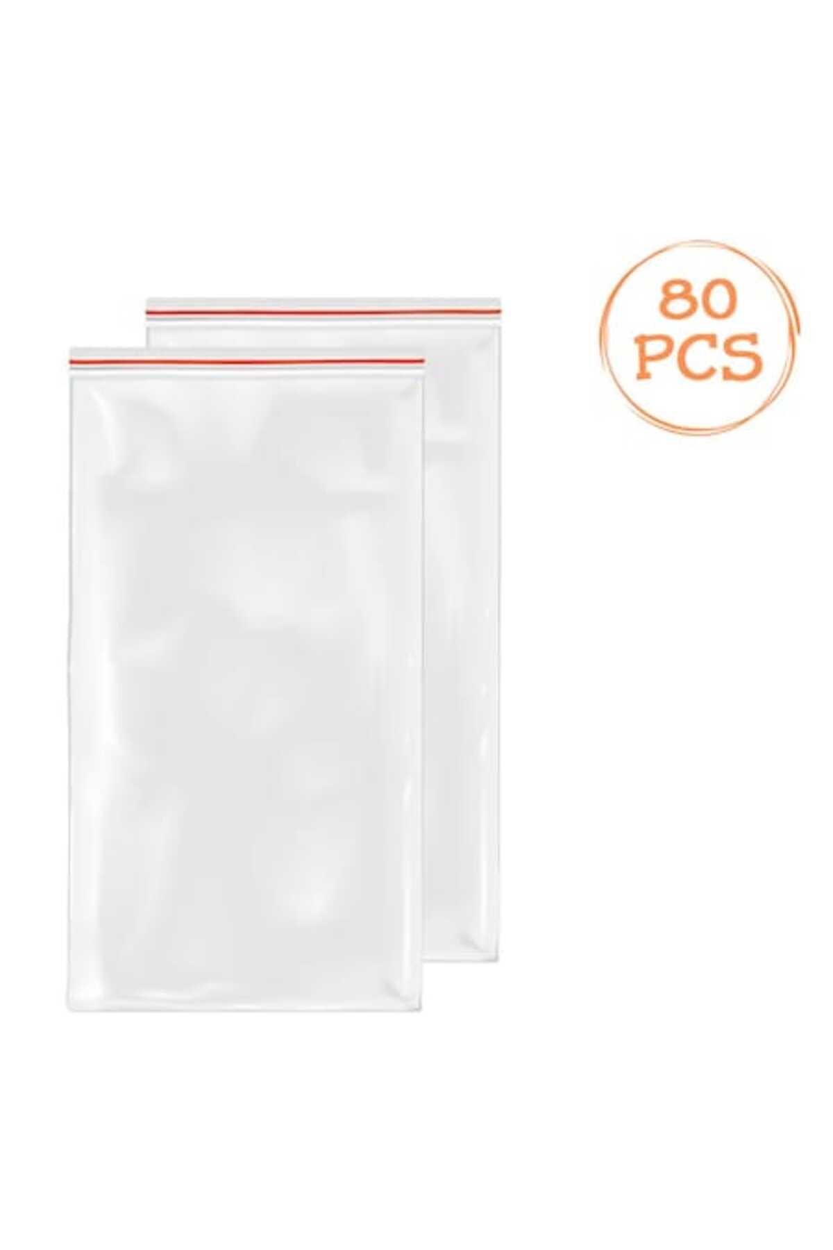SHOPIENS Set De Pungi De Depozitare Cu Fermoar, 80 De Piese, Transparente, Dimensiune 4x6,5 Cm - One Size