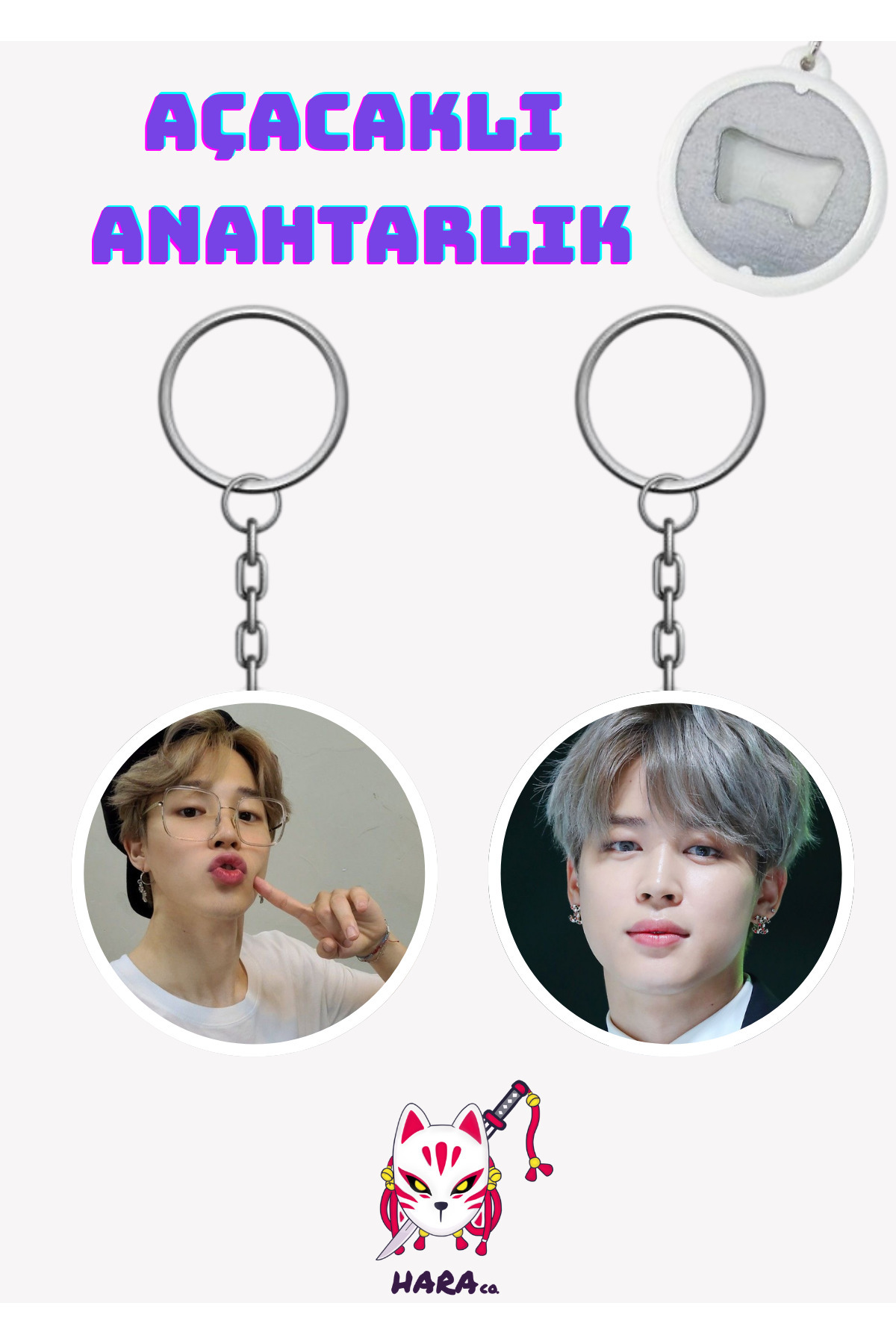 Hara Company BTS KPOP Jimin Anahtarlık Açacak Seti ( 2'li
