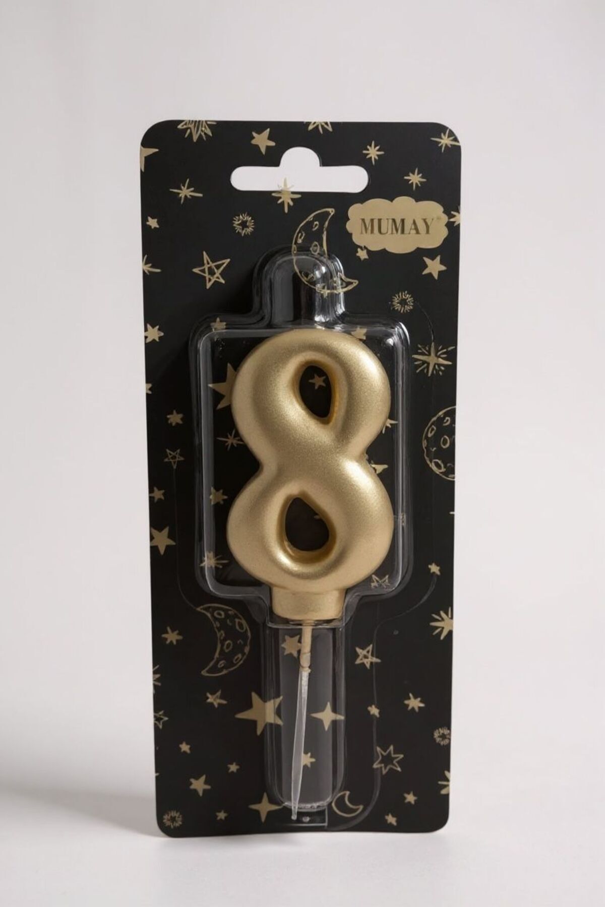 Cadde Süs 8 Rakamı Gold Renk Duğum Günü Pasta Mumu