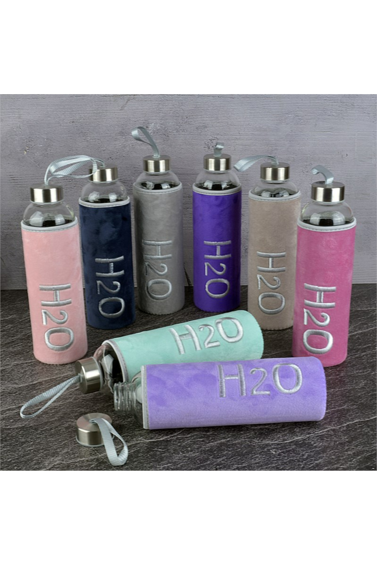 H2O PELUŞLU CAM MATARA