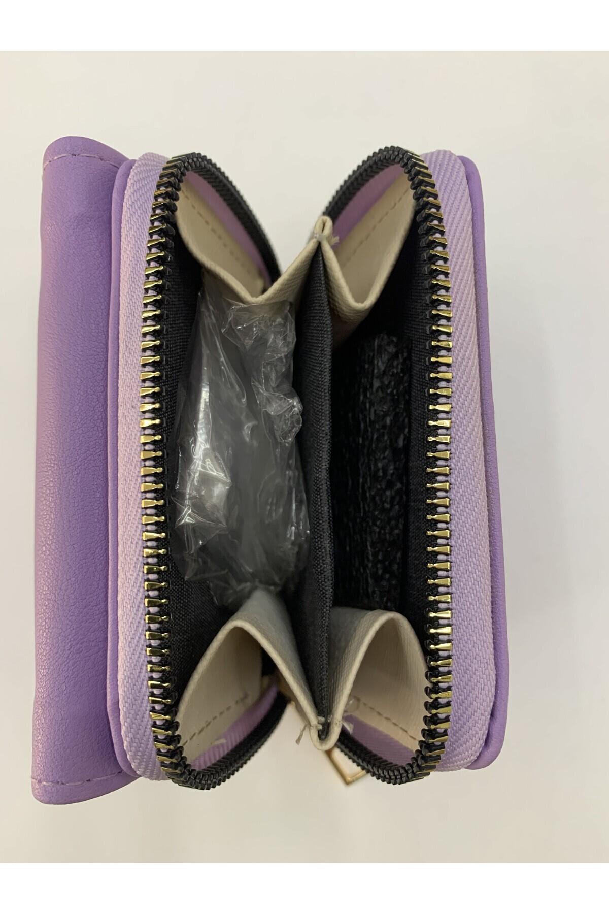 PurpleART Kadın Mini Kedi Detaylı Basic Kağıt Para Bozuk Para ve Kartlık Bölmeli Cüzdan 12x9cm görsel 4