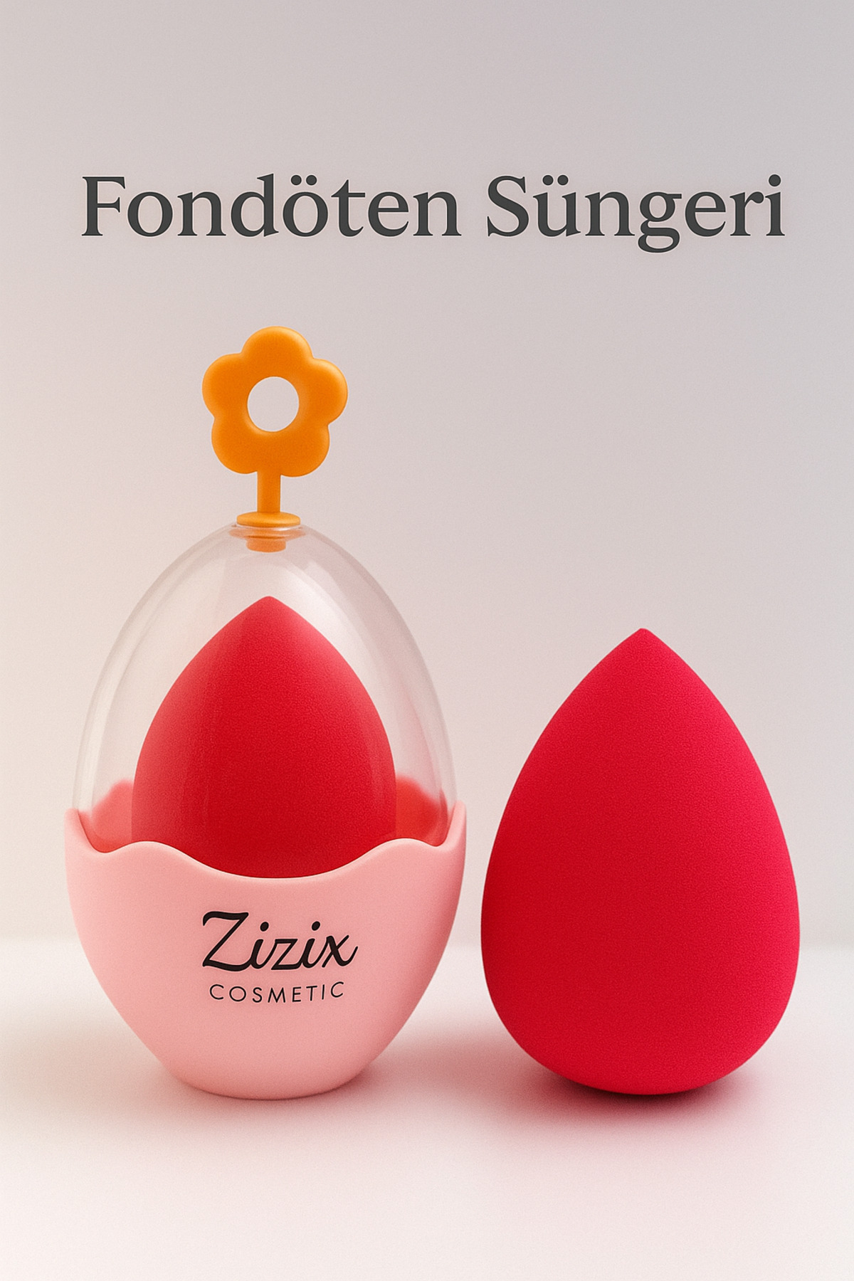 zizix Oval Makyaj Süngeri – Plastik Saklama Kabında Fondöten Süngeri, Yumuşak ve Dayanıklı Uygulama Pufu