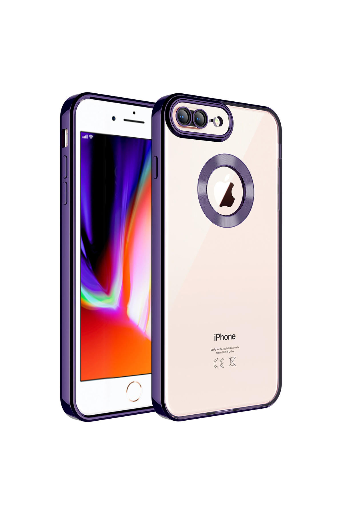 iPhone 7 Plus Kılıf Kamera Korumalı Logo Gösteren MYST Omega Kapak - Derin Mor