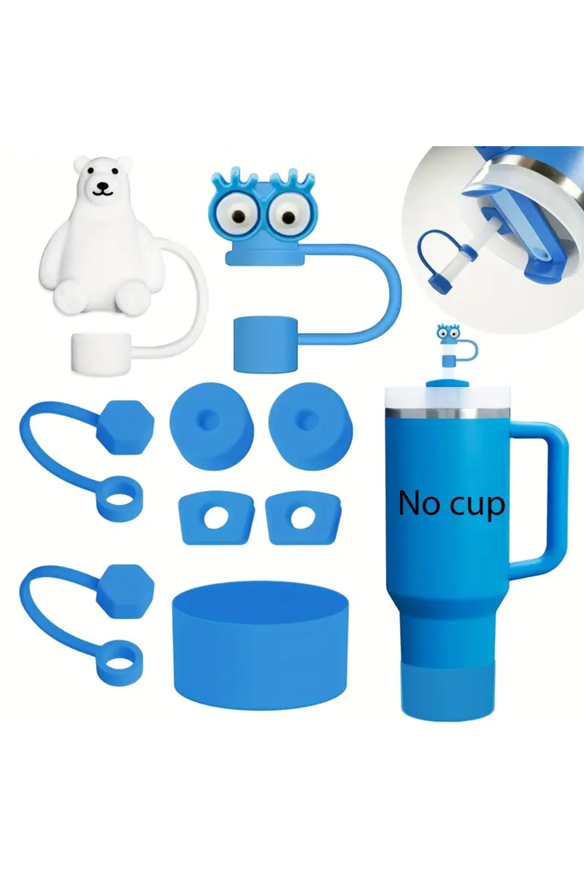 Quencher Thermos Accessory Stopper Insoles Blue Sealed Accessory Set (9 Pieces)