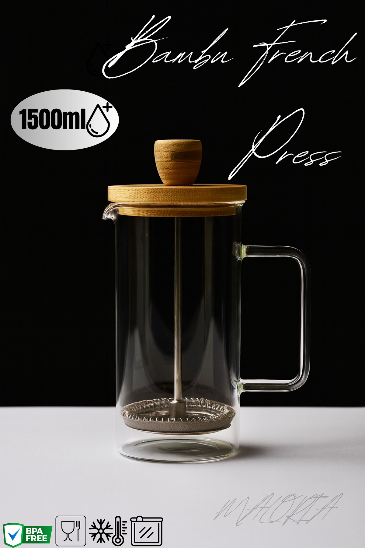 Maloria Bambu Kapaklı French Press