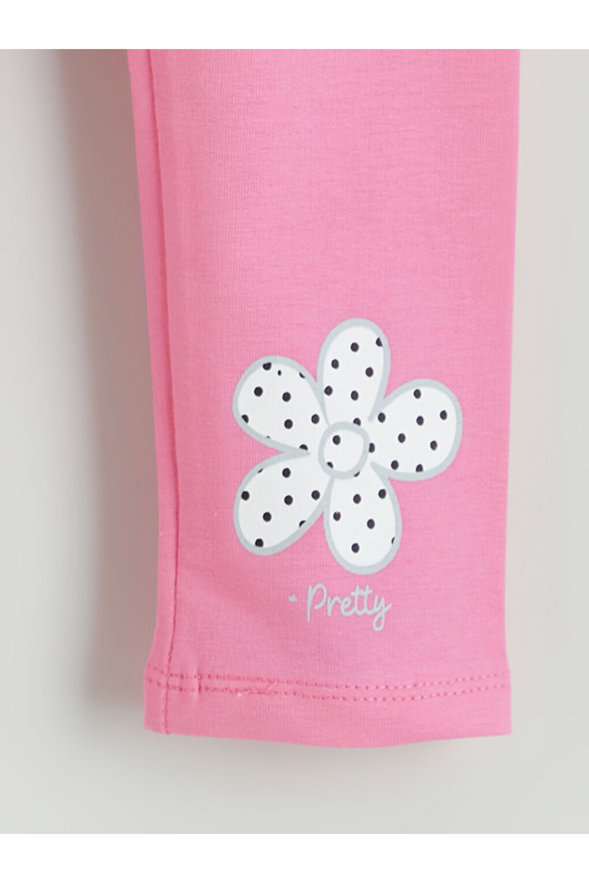 LC Waikiki Pembe Beli Lastikli Baskılı Kız Çocuk Tayt fotoğrafı 2 (önizleme)