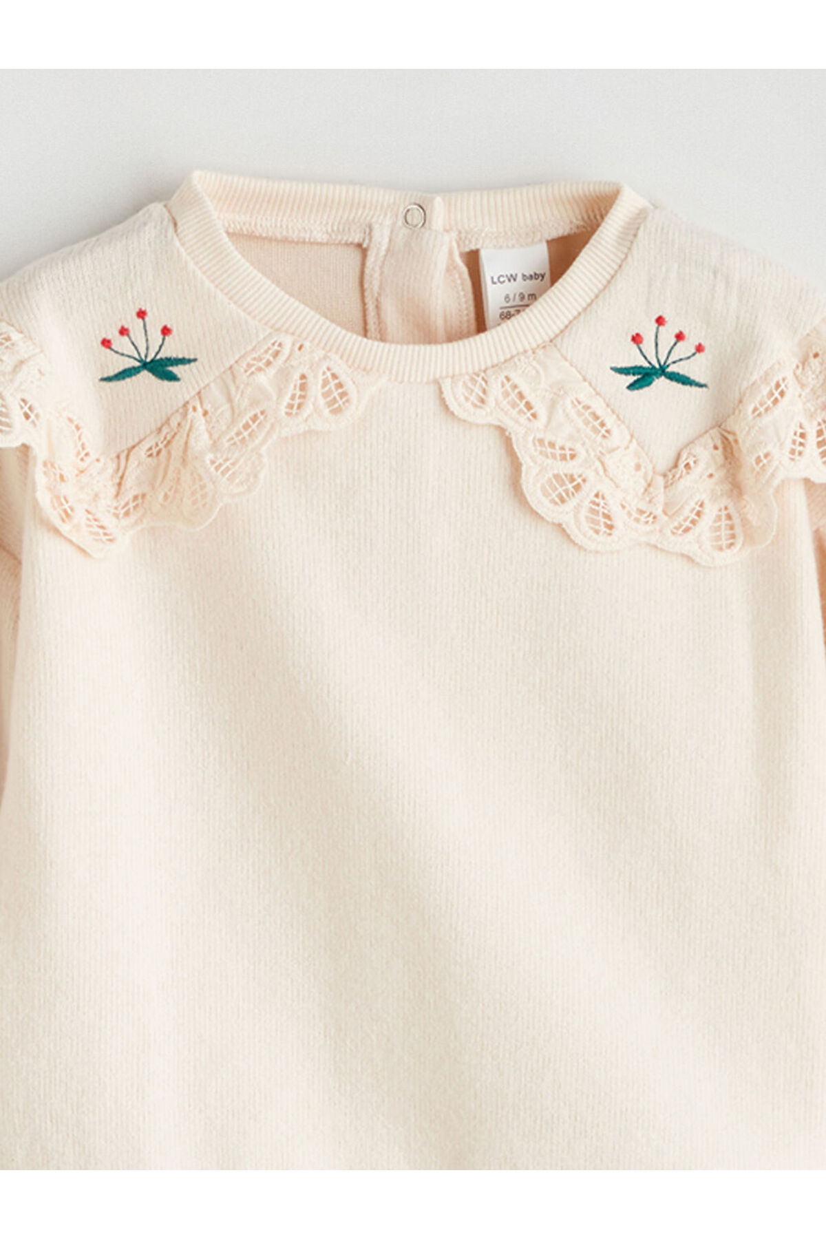 LC Waikiki Bej Bebe Yaka Kız Bebek Sweatshirt Ve Tayt Pantolon fotoğrafı 3 (önizleme)