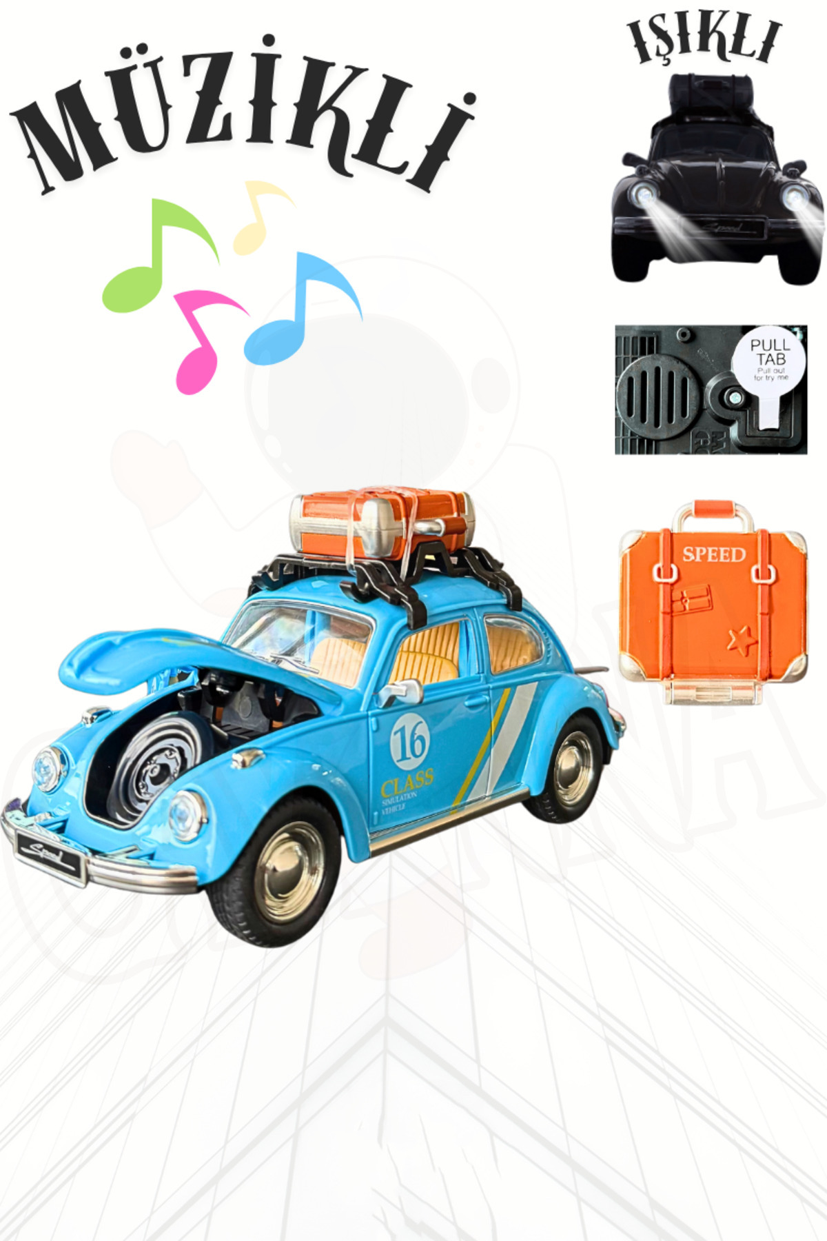 cayenna Metal Vosvos Işıklı Müzikli Kapıları Açılır Aksesuarlı Model Araba fotoğrafı 3 (önizleme)