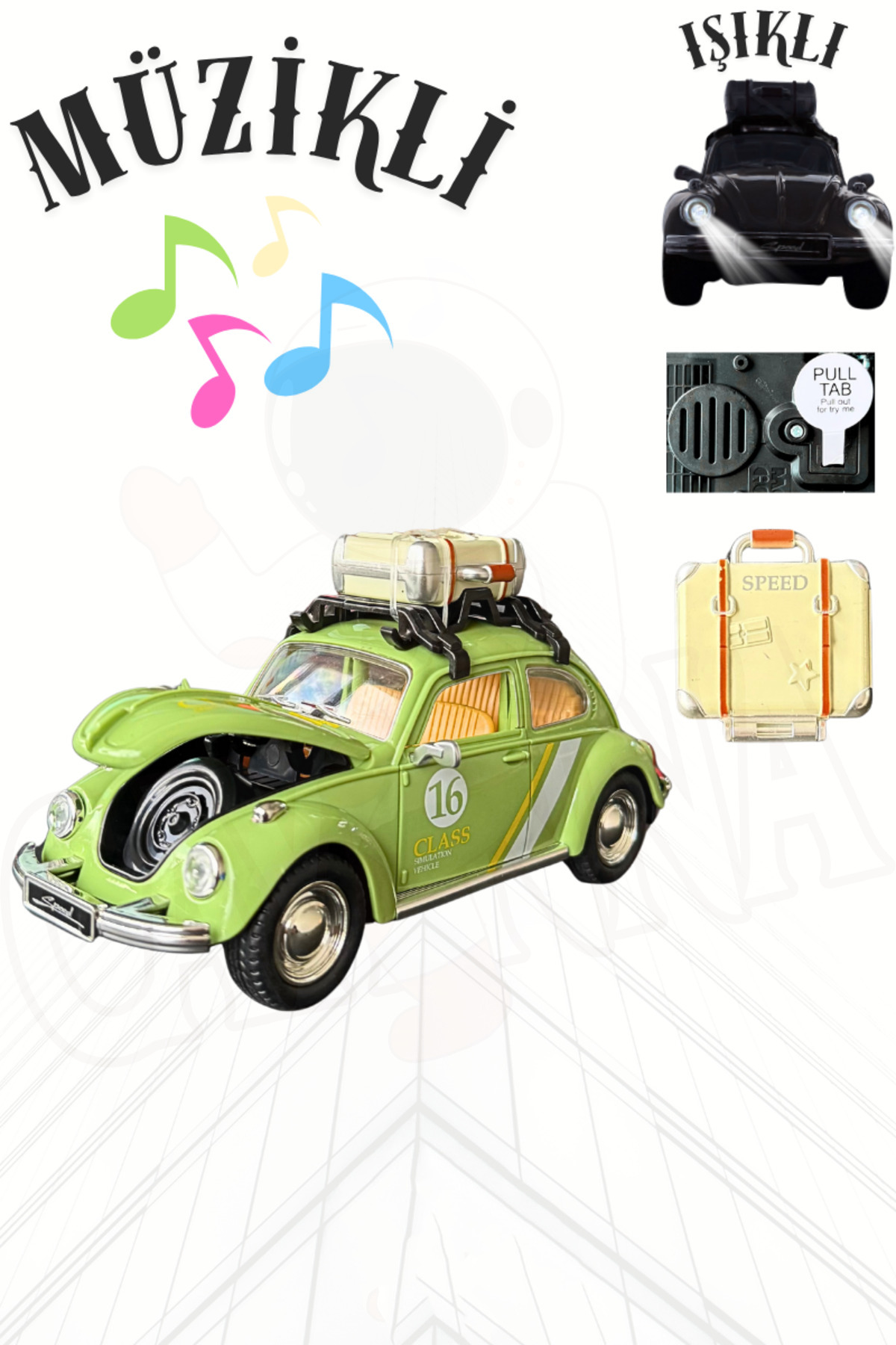 cayenna Metal Vosvos Işıklı Müzikli Kapıları Açılır Aksesuarlı Model Araba fotoğrafı 2 (önizleme)