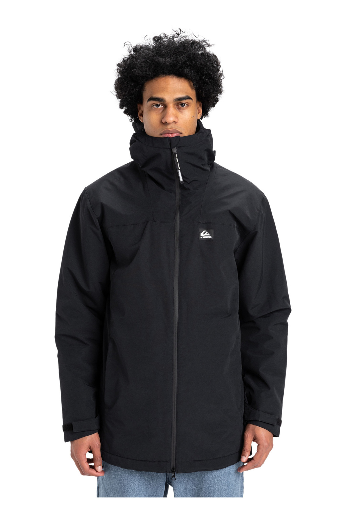 کوییک سیلور کاپشن مردانه ساده مشکی EQYJK04203-OVERCAST 3K PARKA